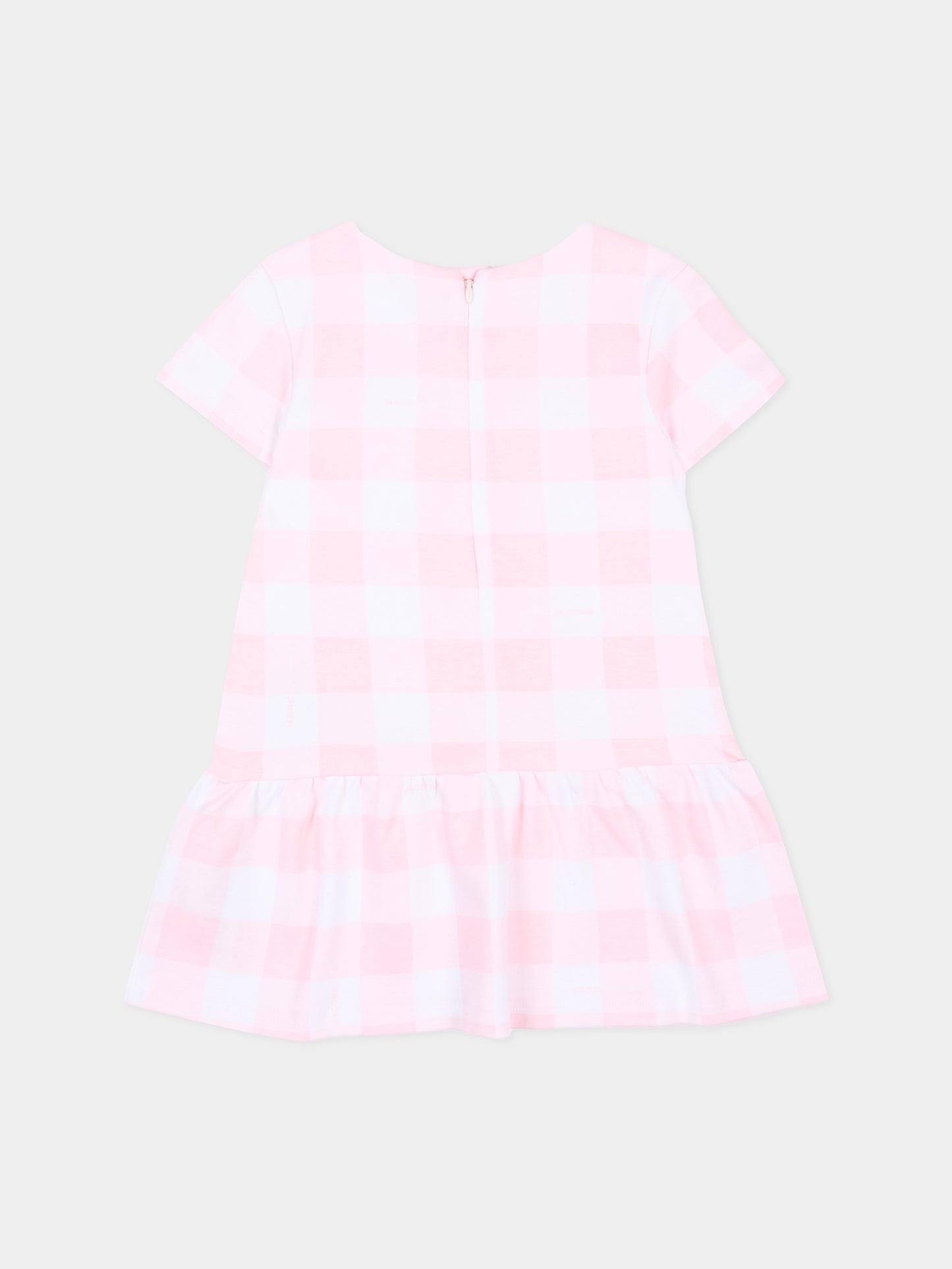 Vestito rosa vichy per neonata con logo,Marc Jacobs,W60810 475