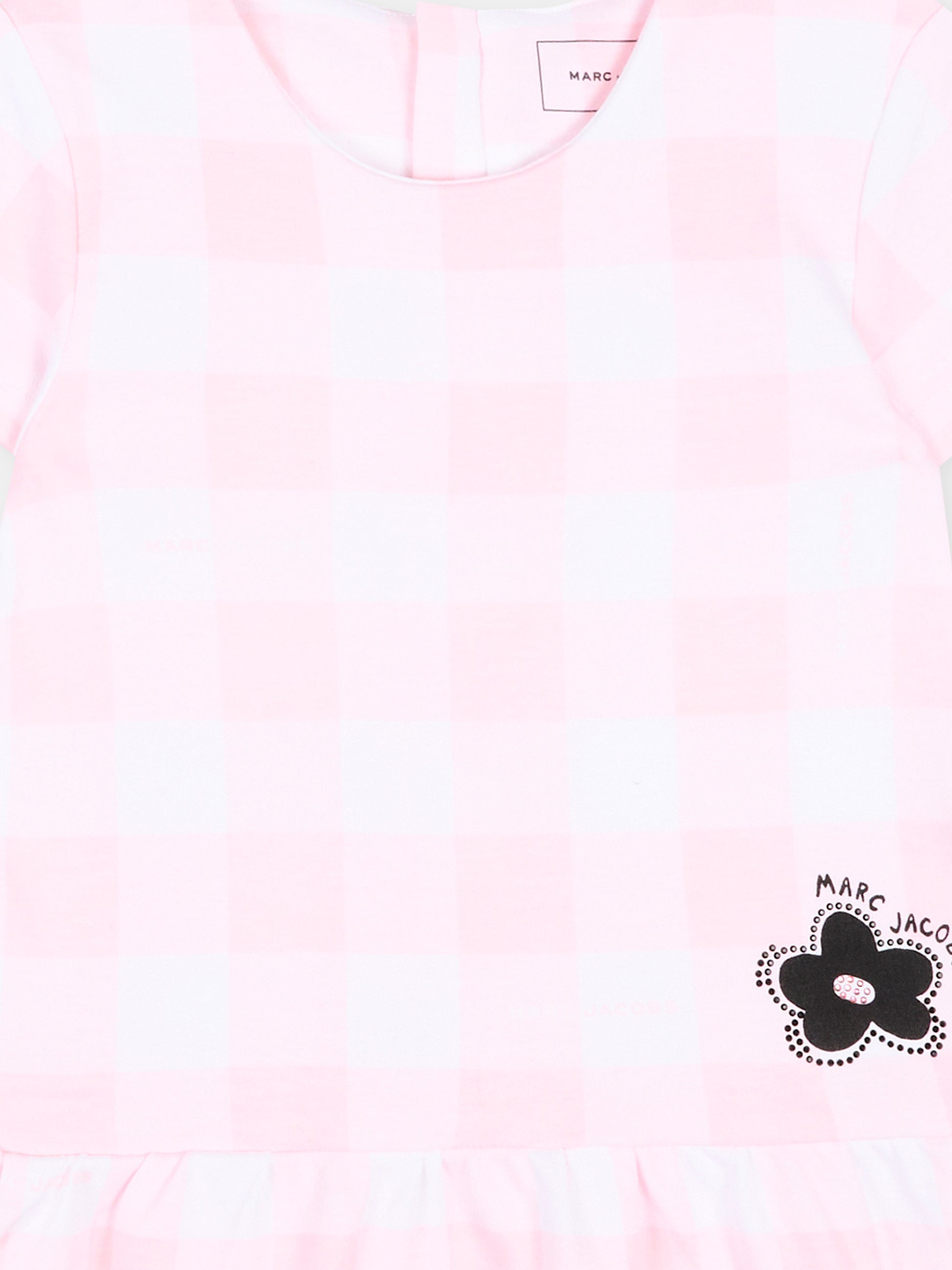Vestito rosa vichy per neonata con logo,Marc Jacobs,W60810 475