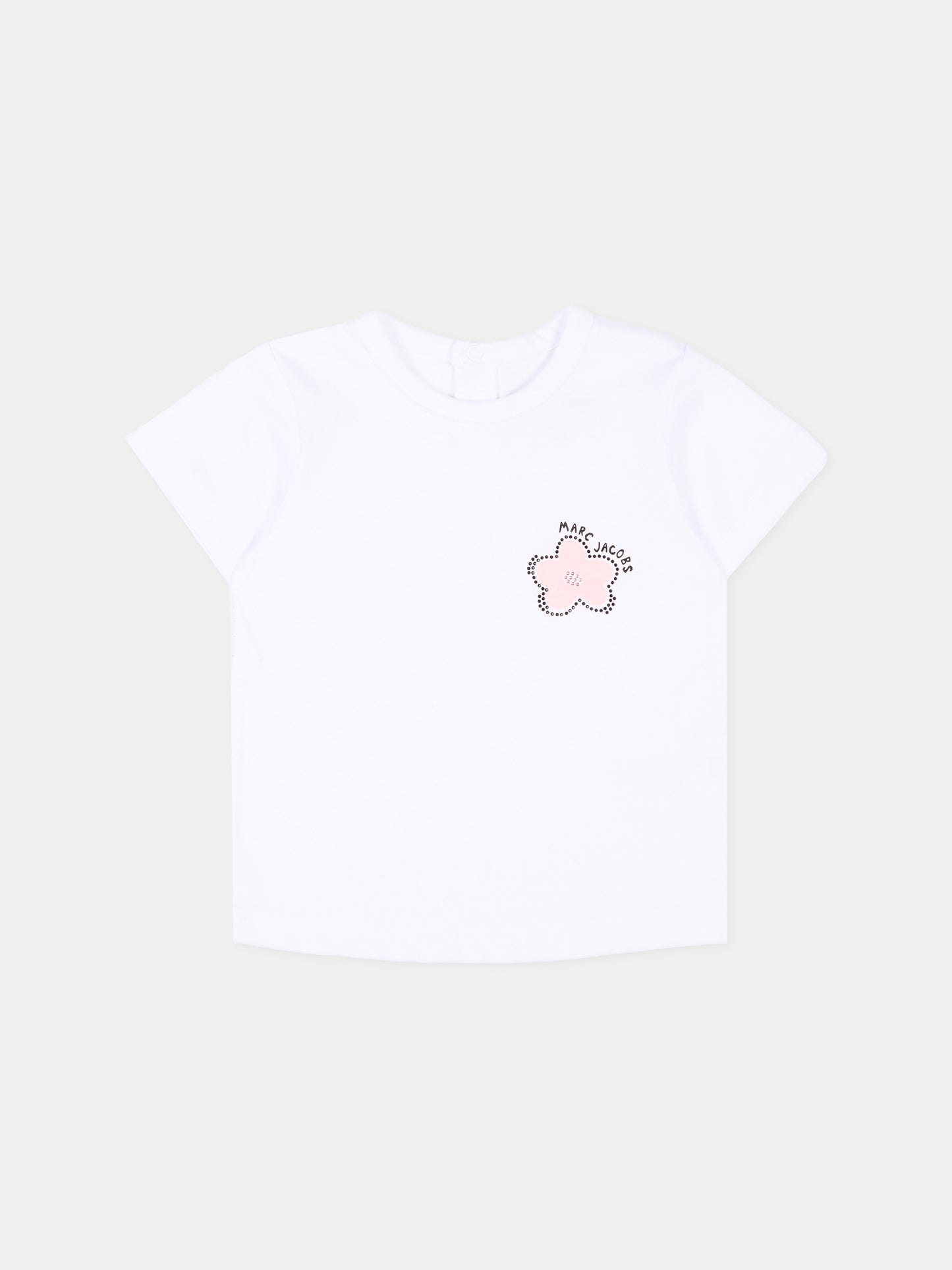 Completo sportivo bianco per neonata con fiori,Marc Jacobs,W60811 10P