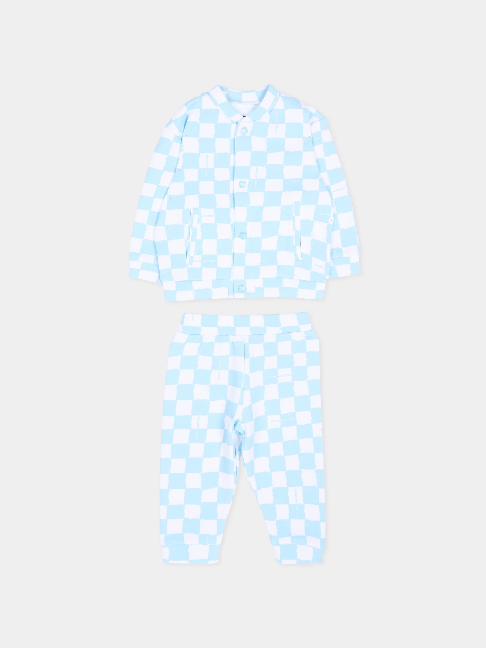 Completo sportivo celeste per neonato con logo,Marc Jacobs,W60819 77B