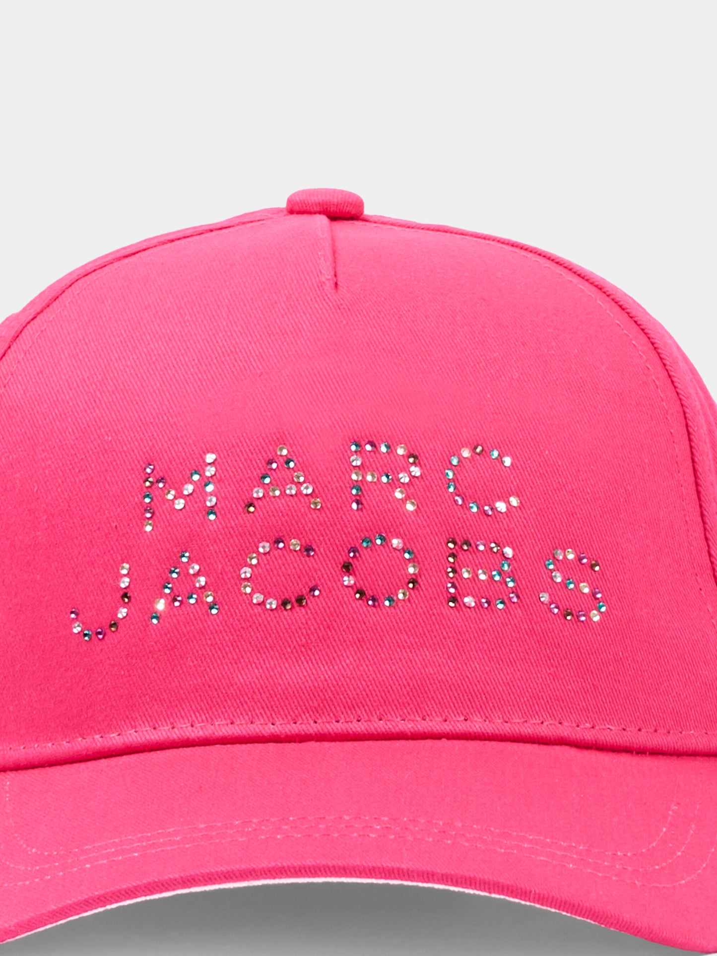 Cappello con visiera fucsia per bambina con logo strass,Marc Jacobs,W60838 437