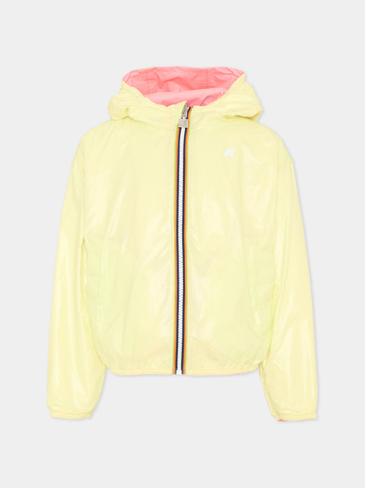 Giacca a vento rosa Laurette Plus. 2 Reversible per bambina con logo,K-way,K41337W C0W