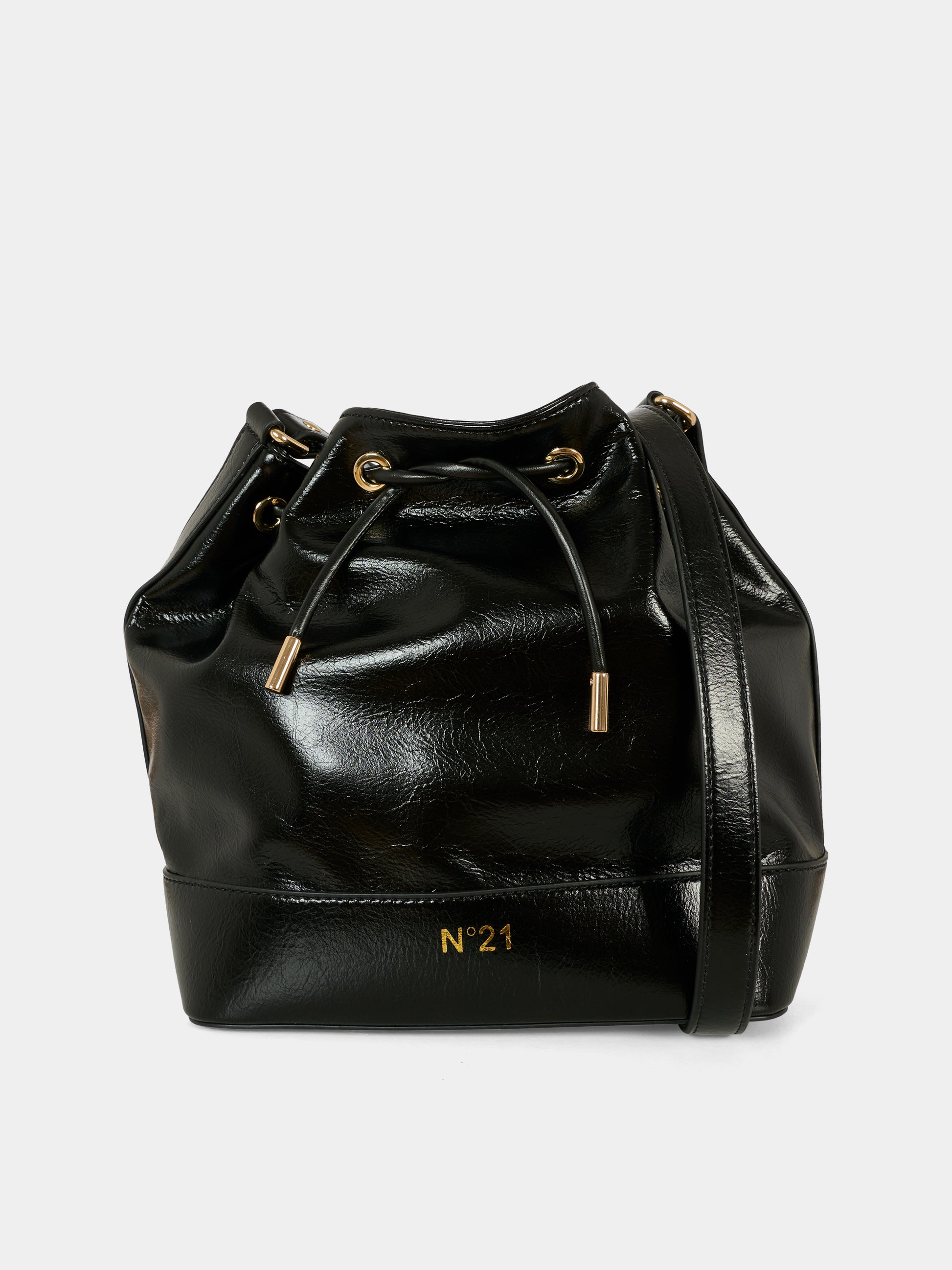 Borsa nera per bambina con logo,N°21 Kids,N2104Q N0246 0N900