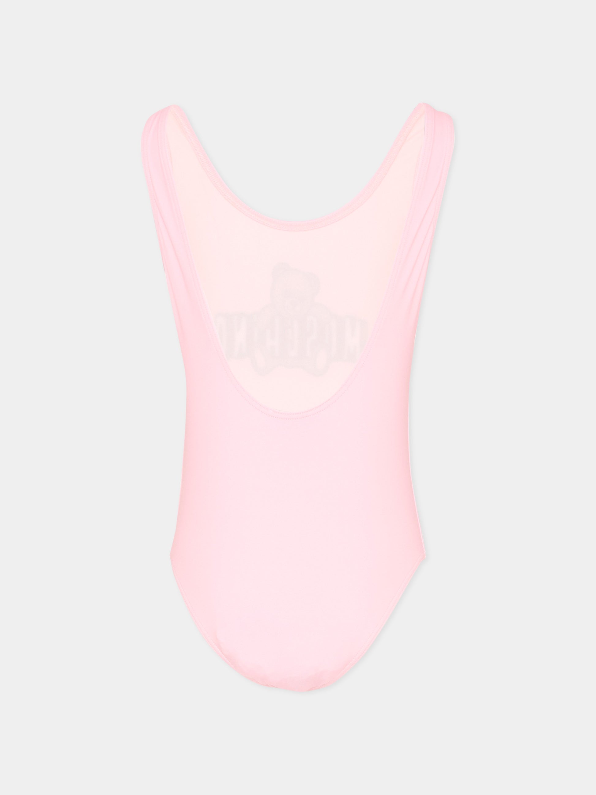 Costume intero rosa per bambina con teddy bear,Moschino Kids,H2L00B LKA11 50209