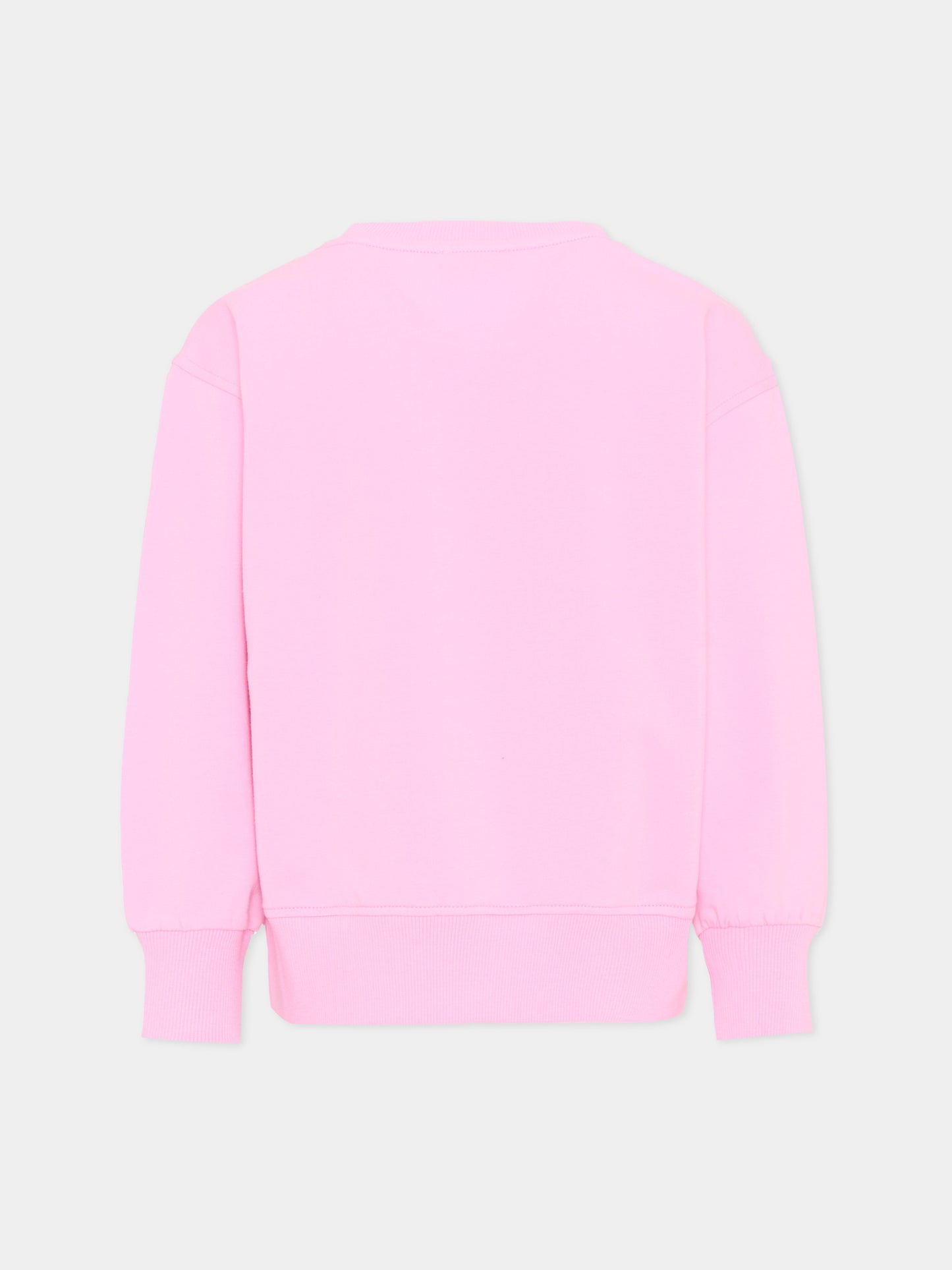 Felpa rosa per bambina con Teddy Bear,Moschino Kids,HDF06O LDA25 51473