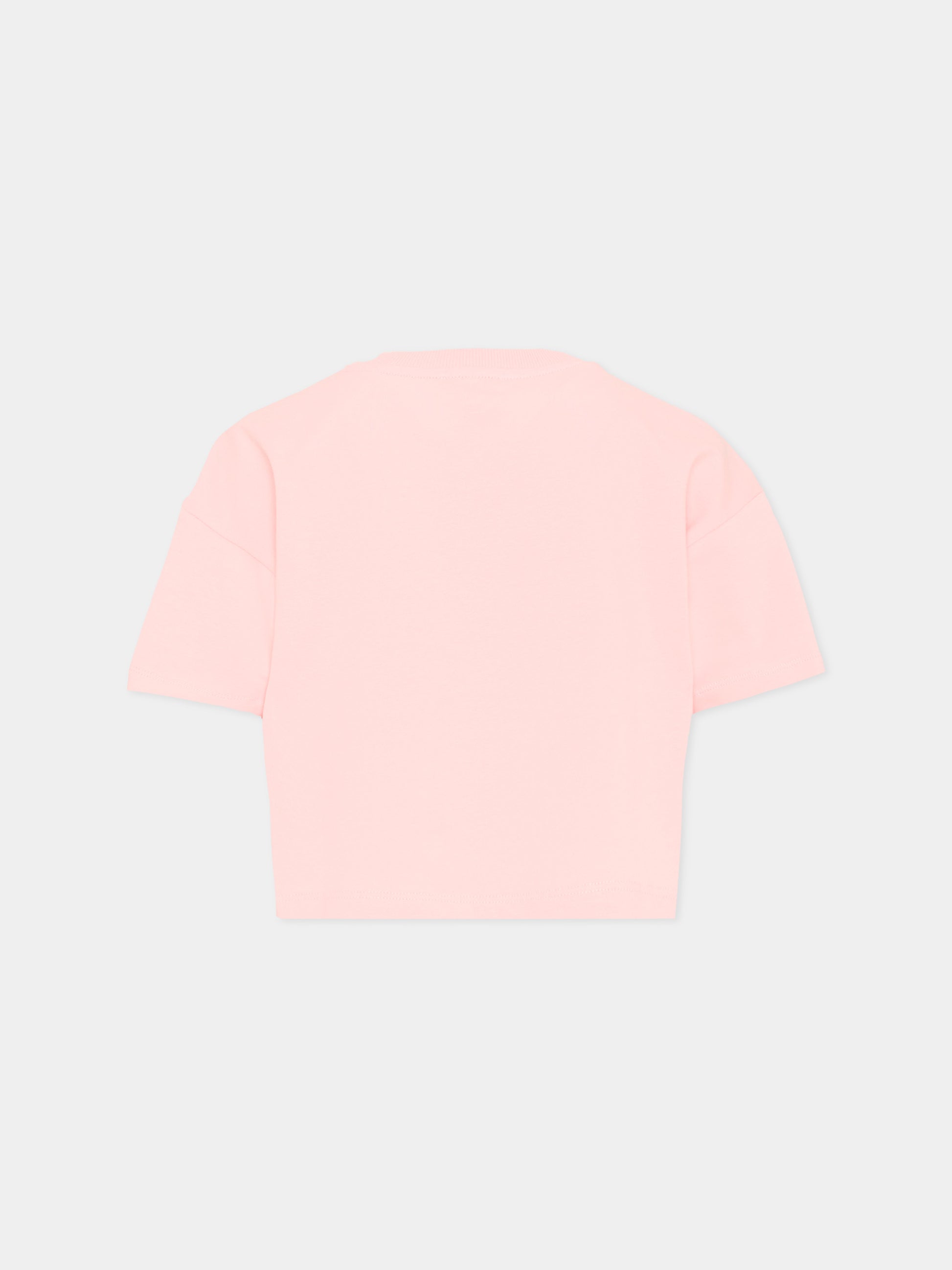 T-Shirt rosa per bambina con Teddy Bear,Moschino Kids,HDM072 LBA00 50209