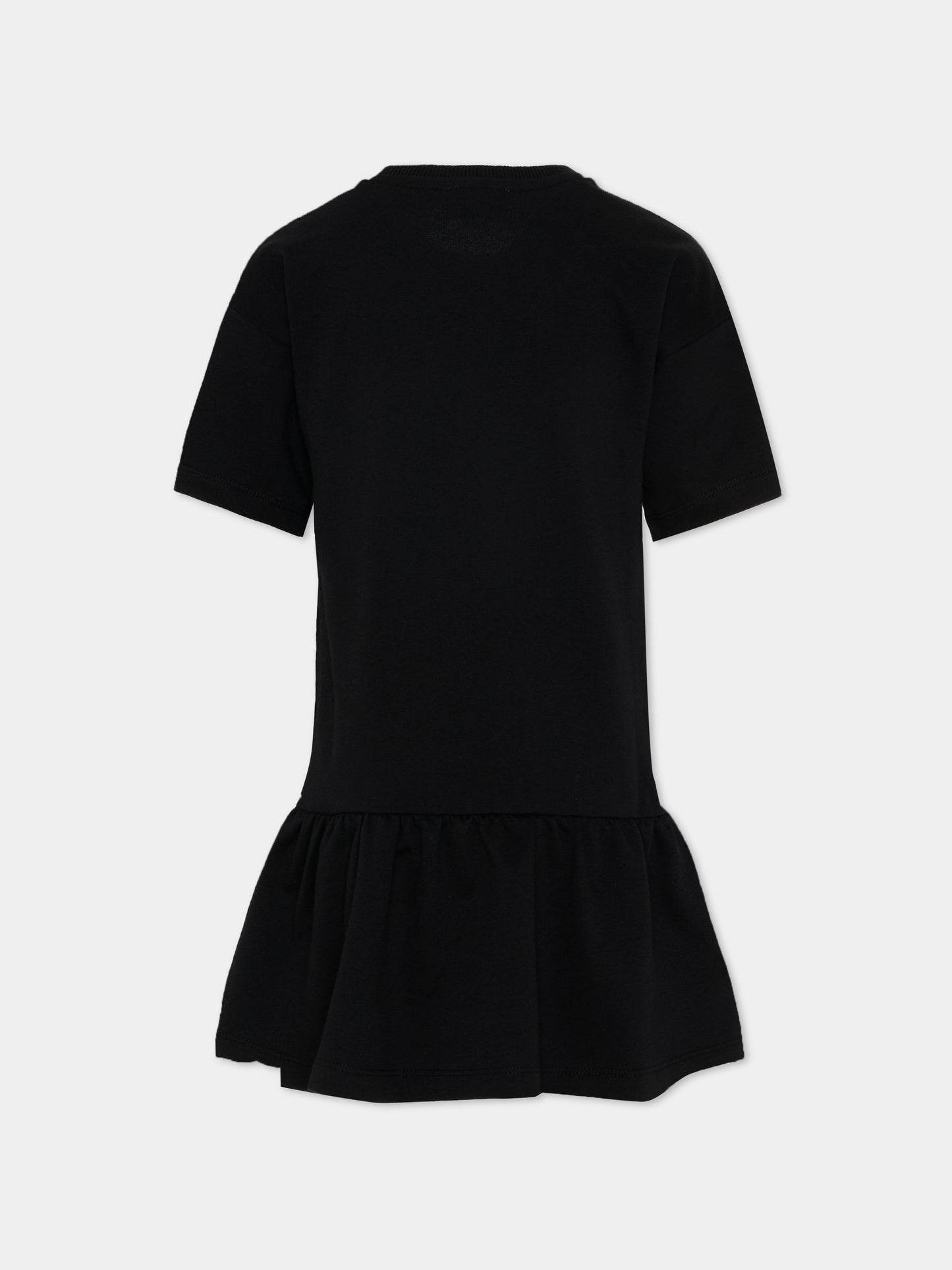 Vestito nero per bambina con Teddy Bear,Moschino Kids,HDV0HL LCA19 60100