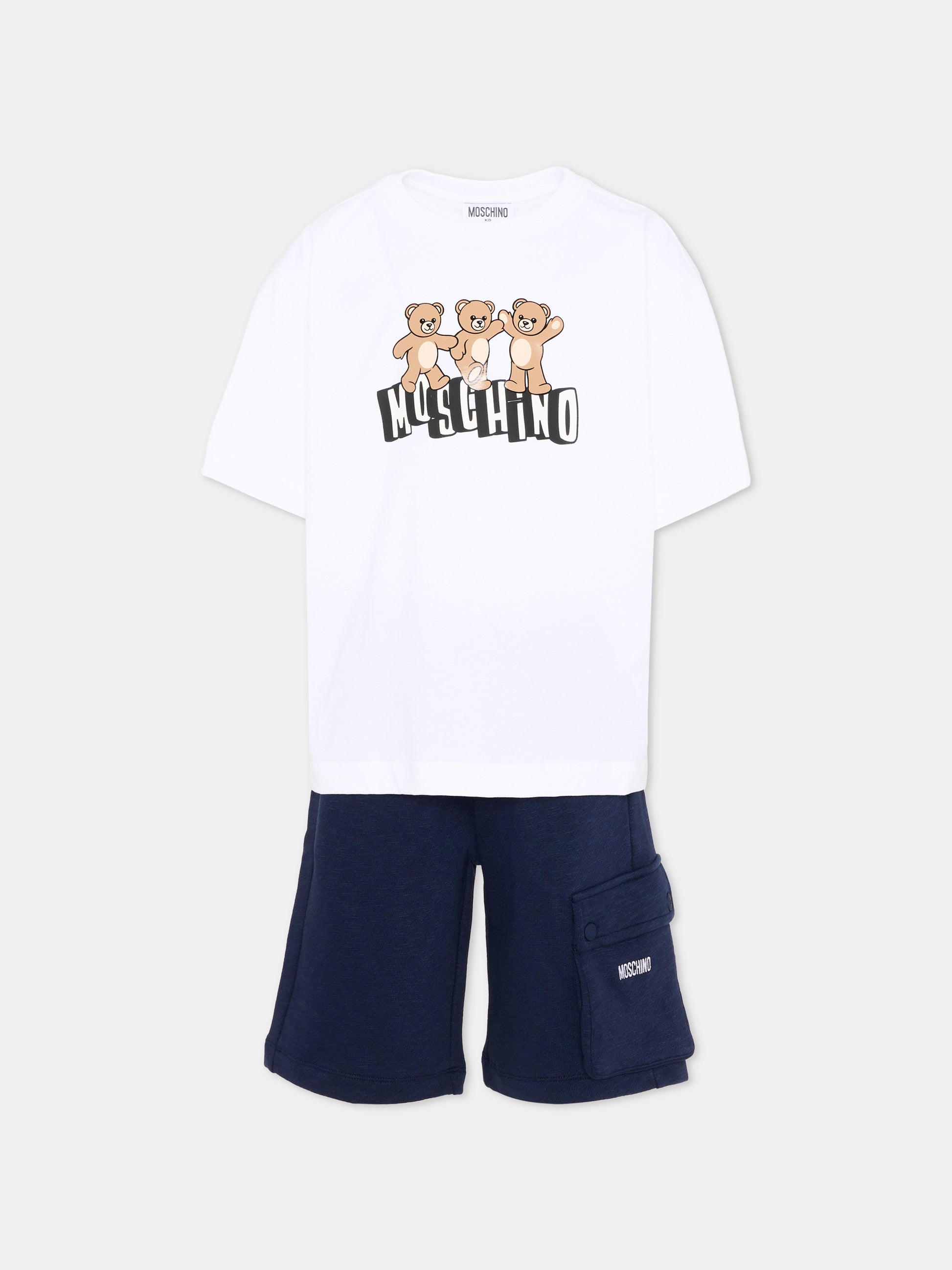 Completo sportivo multicolor per bambini con logo,Moschino Kids,HUG00W LCA88 83240