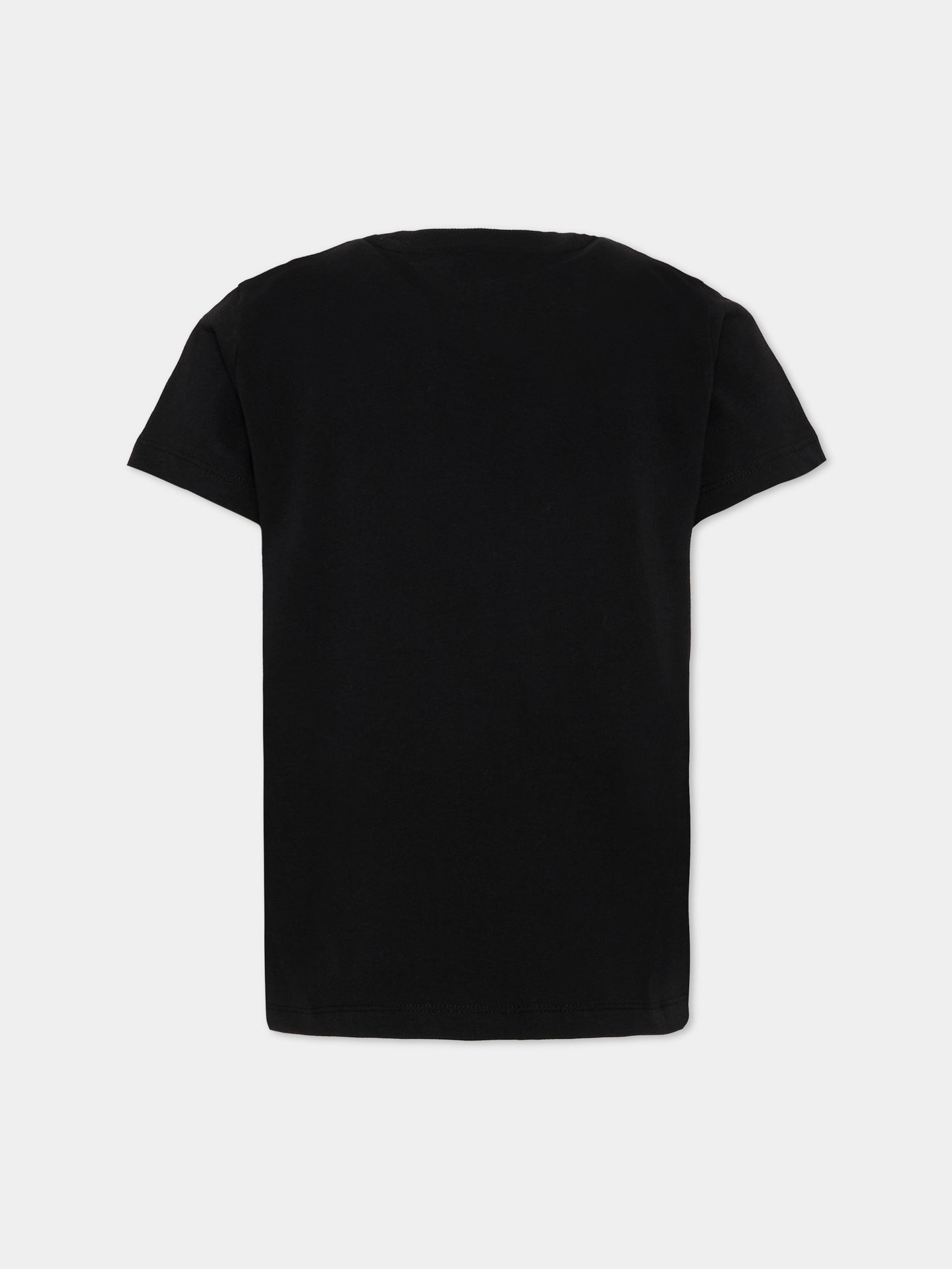 T-Shirt nera per bambini con Teddy Bear,Moschino Kids,HZM058 LAA03 60100
