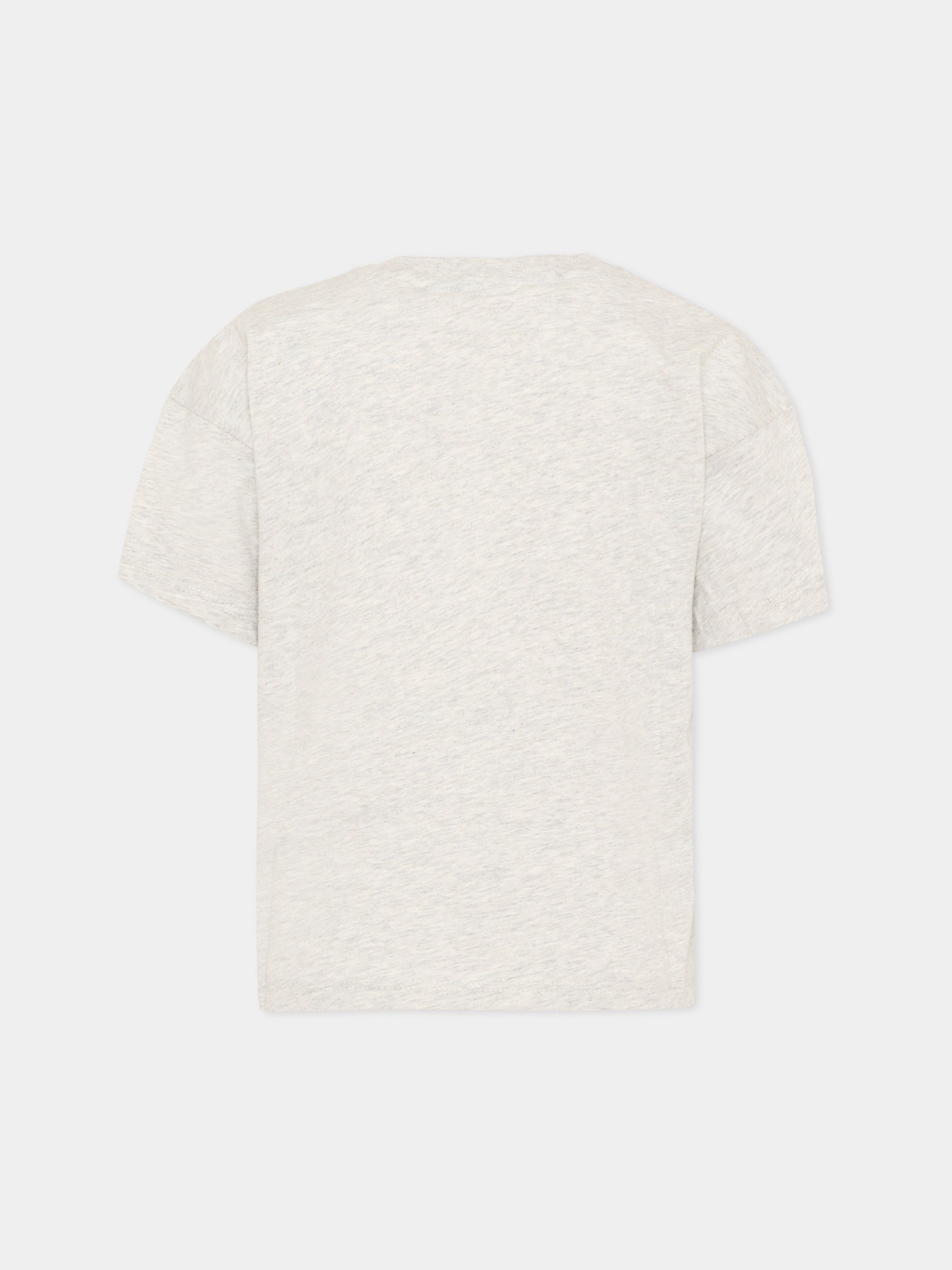 T-Shirt grigia per bambini con stampa occhi,Mini Rodini,2622013294