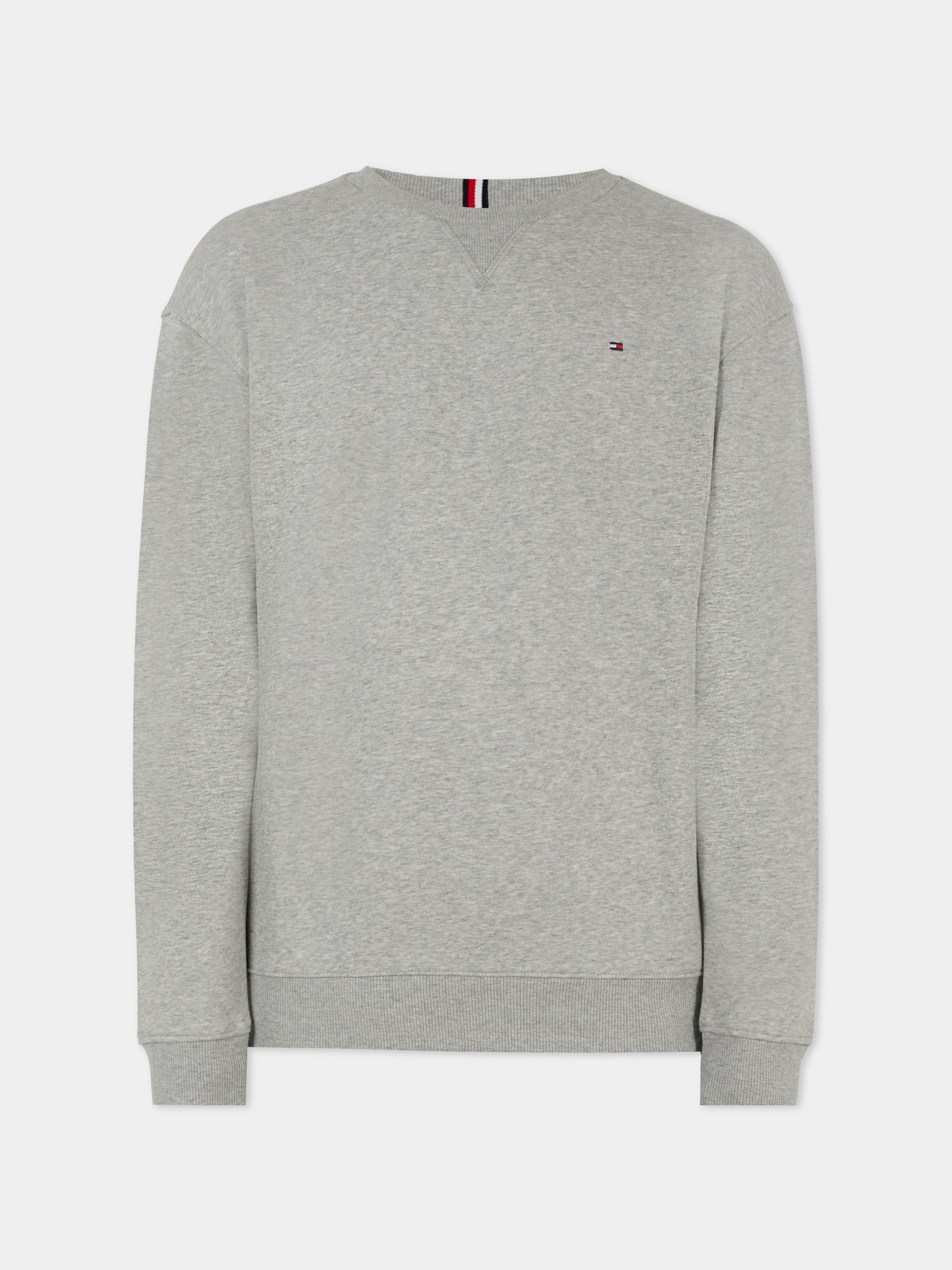 Felpa grigia per bambini con bandierina,Tommy Hilfiger Junior,KS0KS00448 P1A