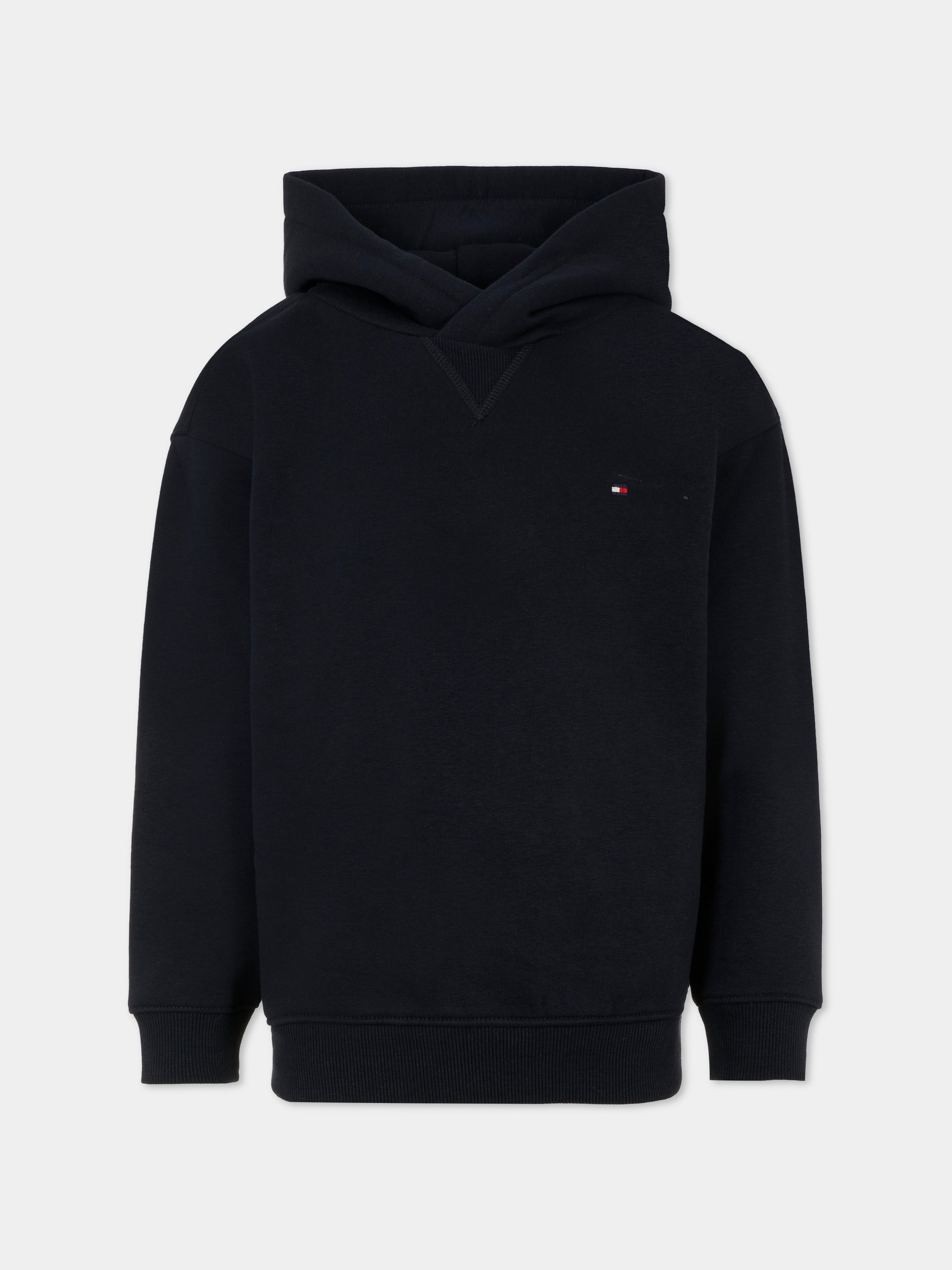 Felpa blu per bambino con bandierina,Tommy Hilfiger Junior,KS0KS00562 DW5