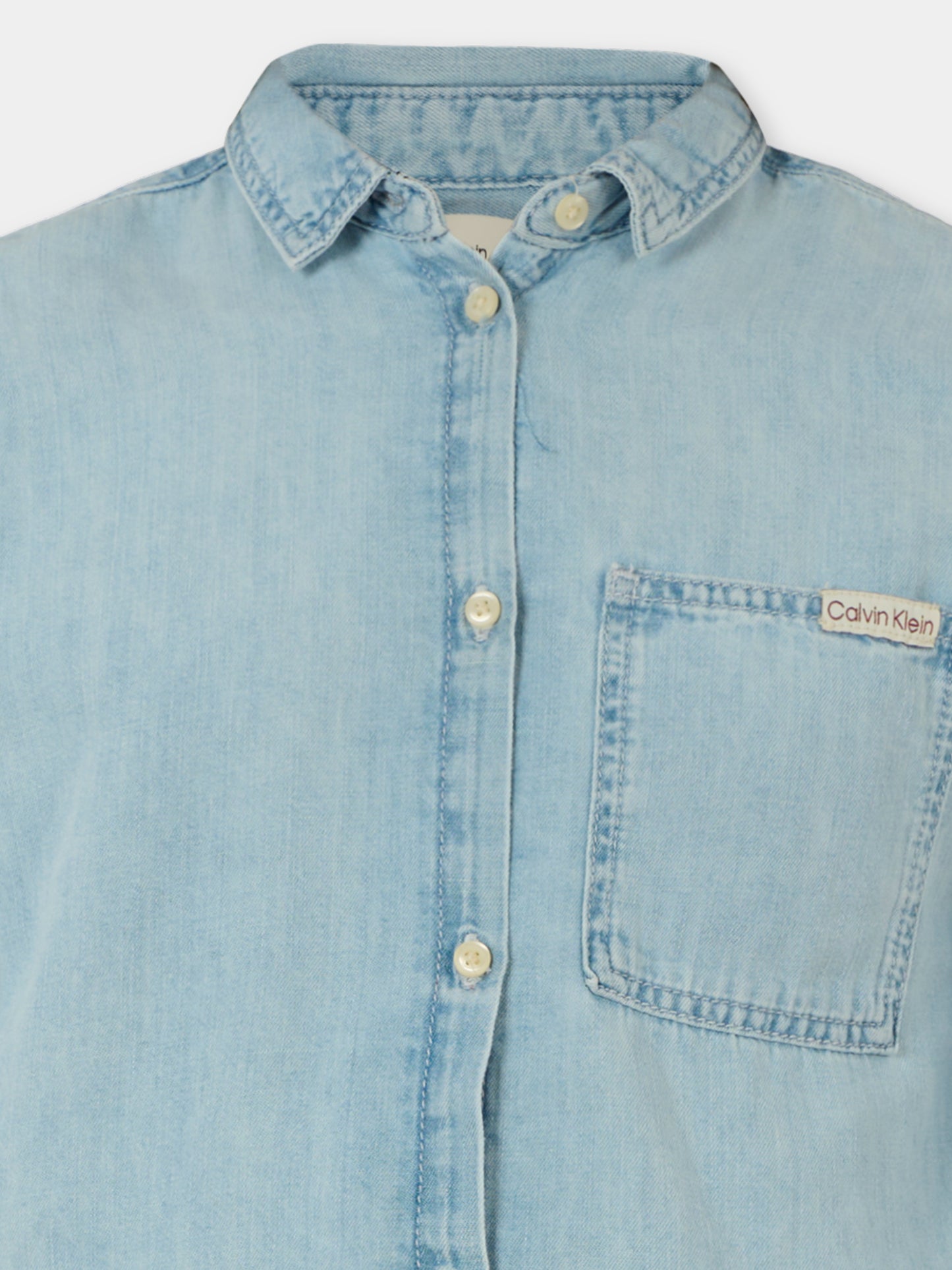Camicia denim per bambini con logo,Calvin Klein Kids,IG0IG02940 1AA