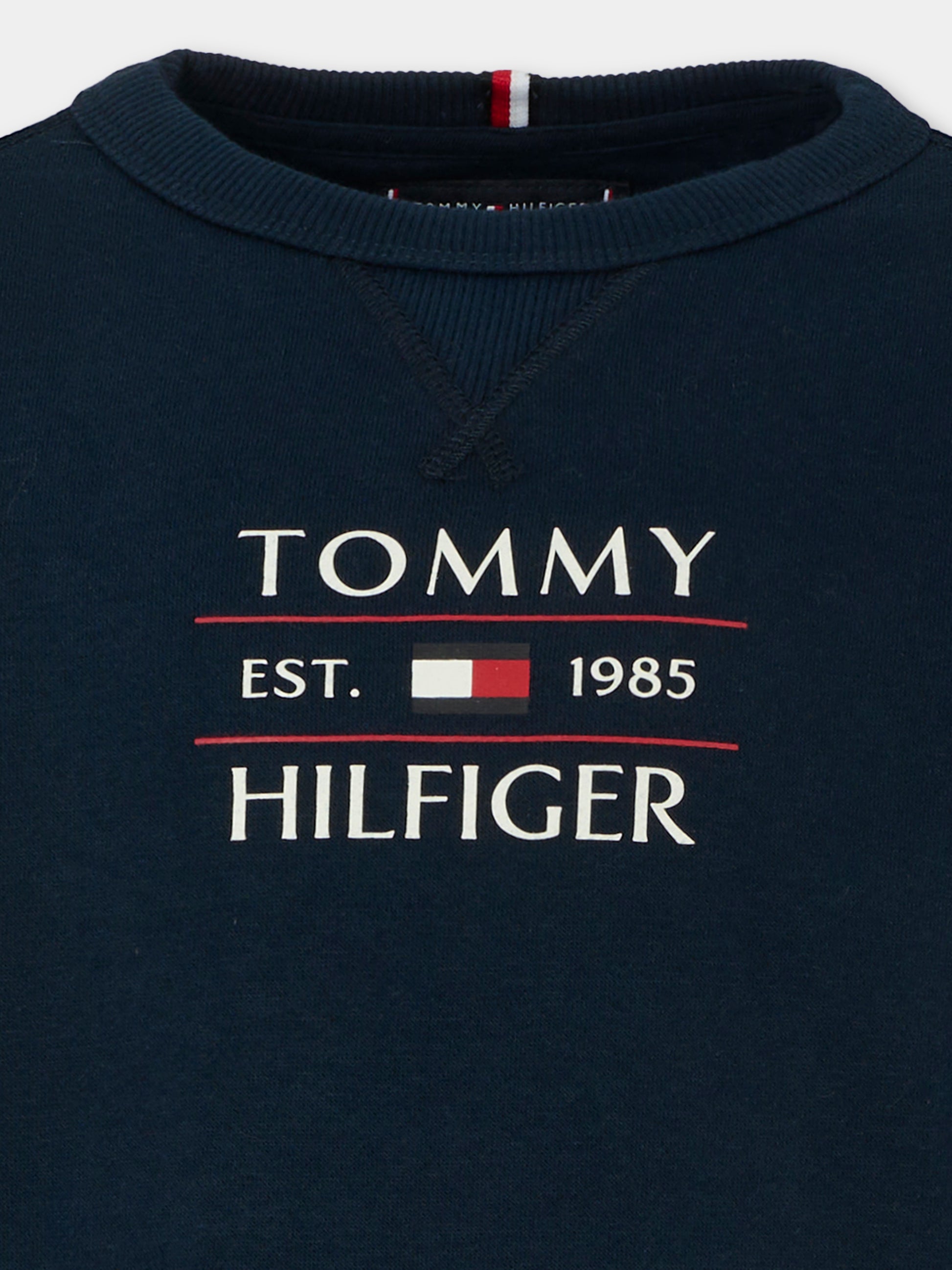 Felpa blu per bambino con logo,Tommy Hilfiger Junior,KB0KB09569 C1G