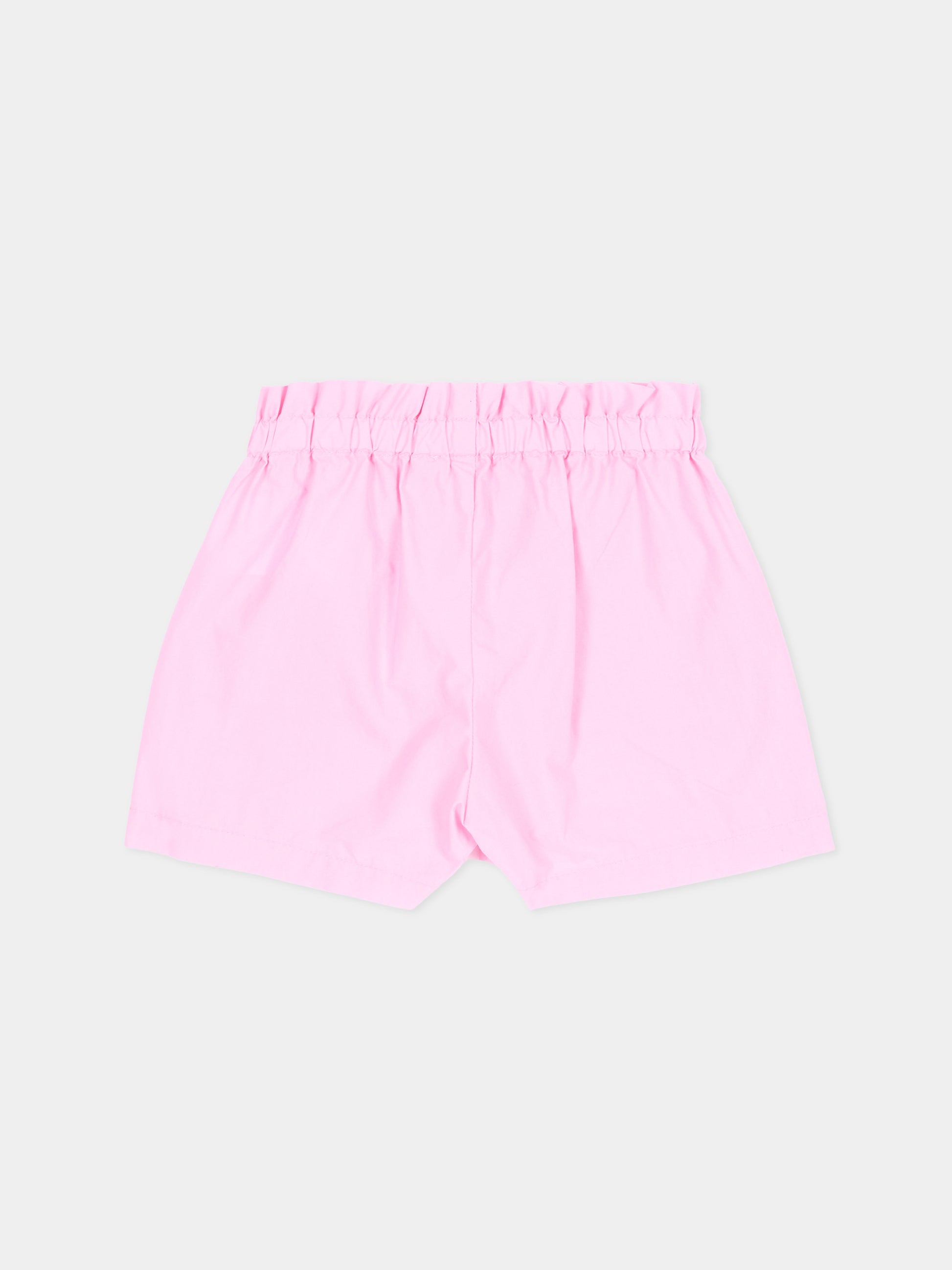 Shorts sportivi rosa per neonata con Teddy Bear,Moschino Kids,MDQ00F LLA10 51473