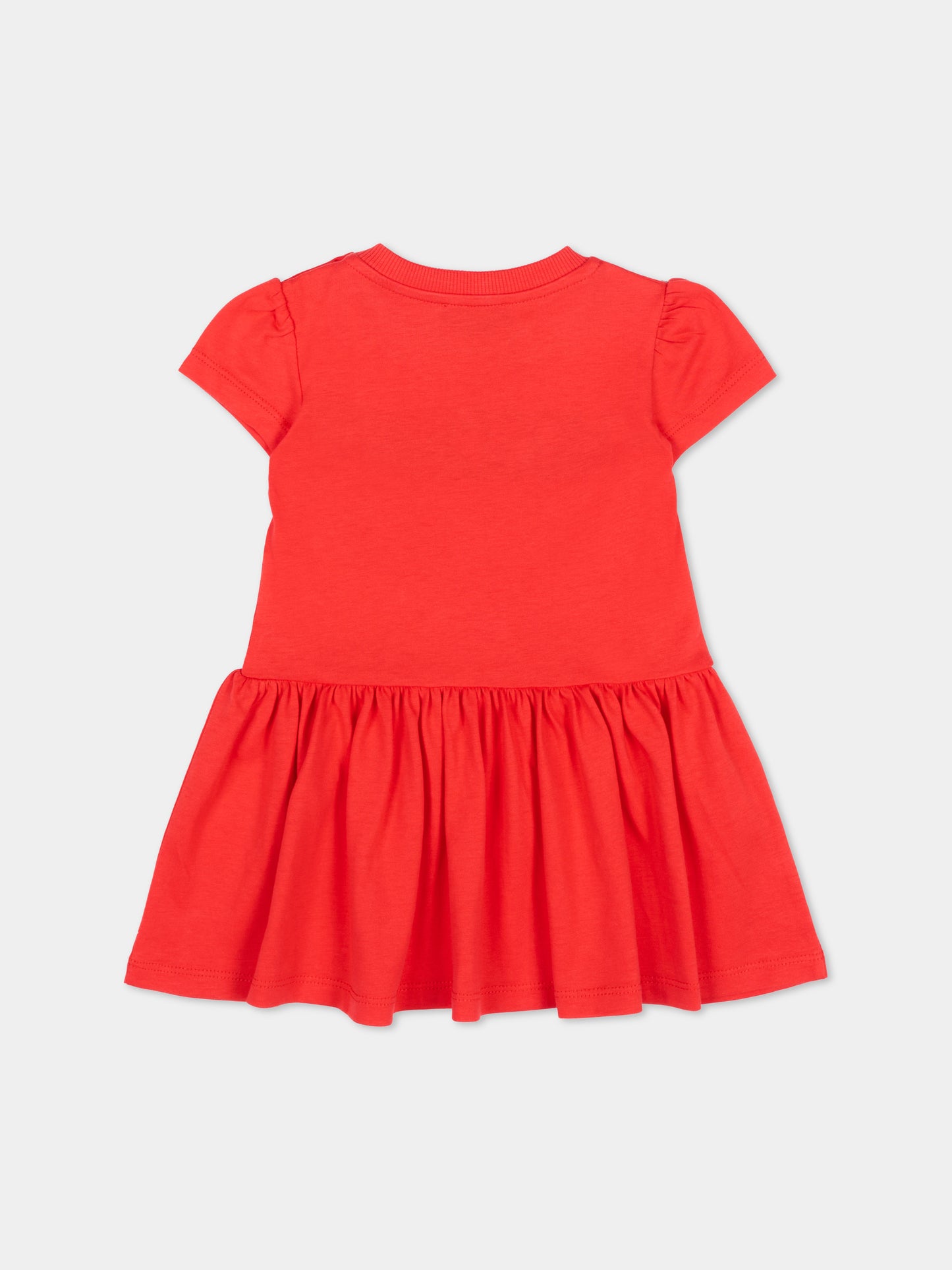 Vestito rosso per neonata con logo,Moschino Kids,MDV0DM LAA02 50109