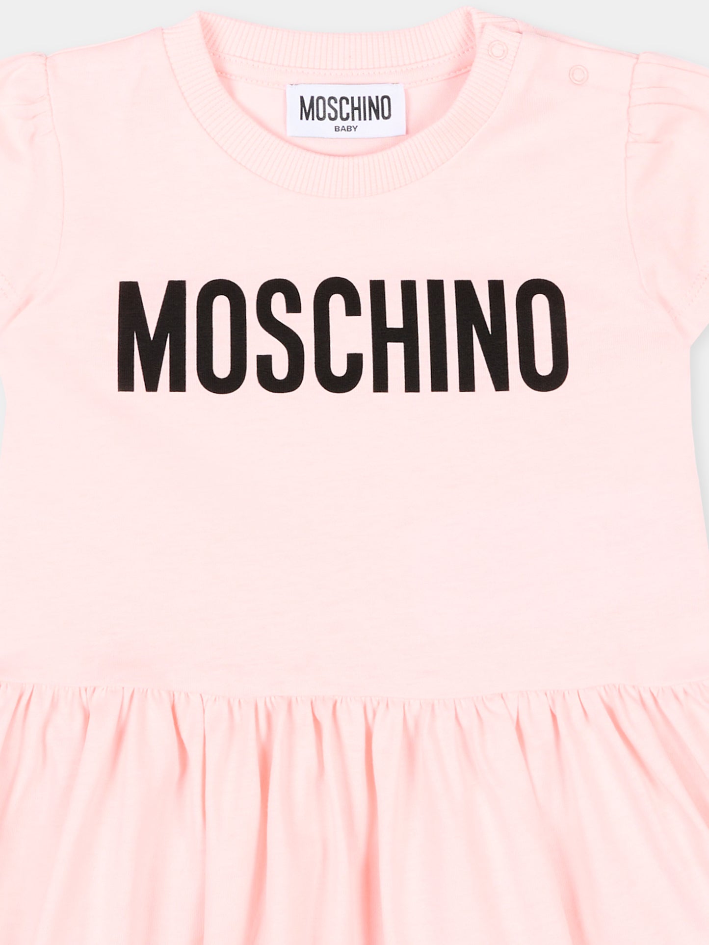 Vestito rosa per neonata con logo,Moschino Kids,MDV0DM LAA02 50209