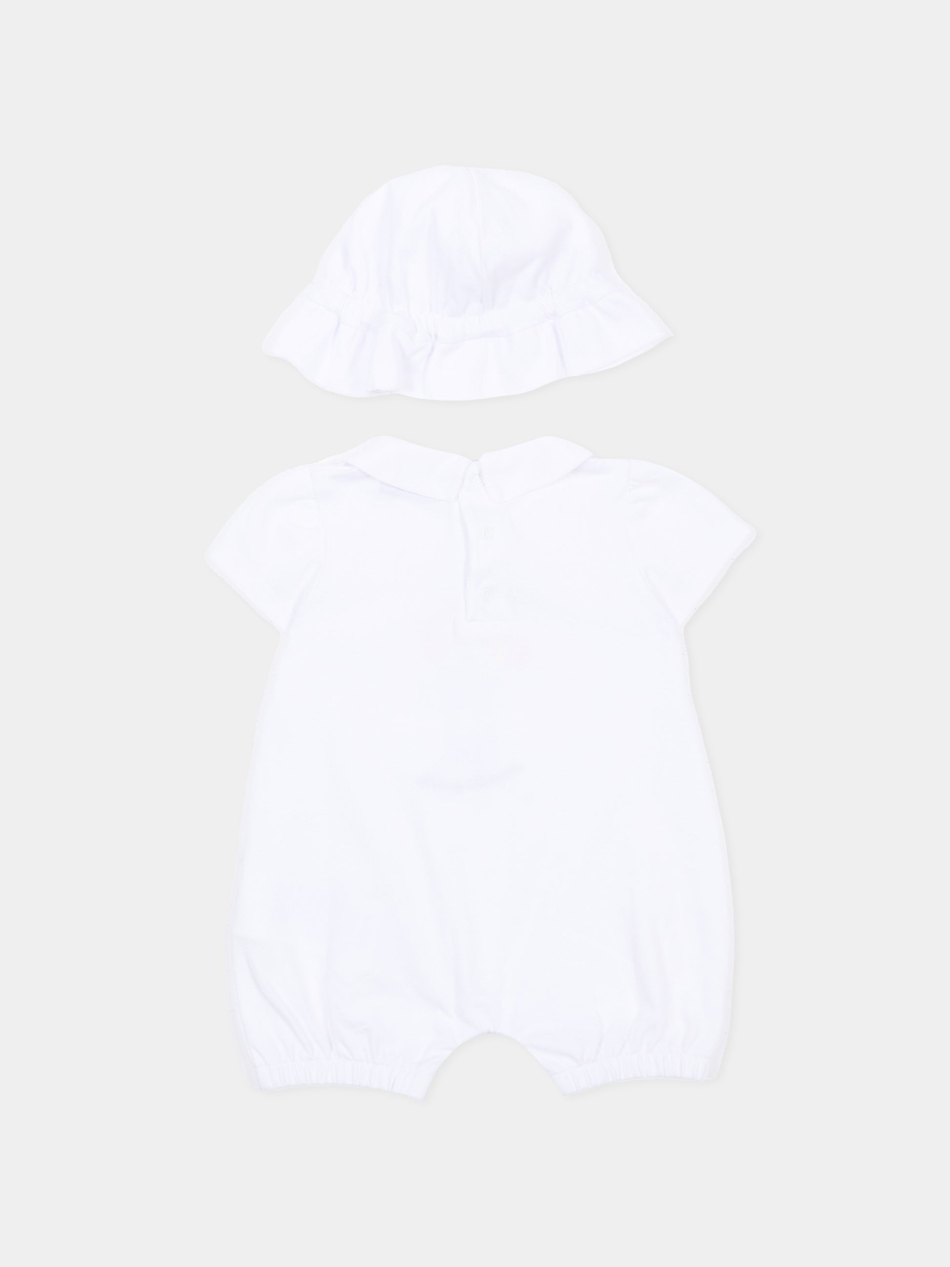 Pagliaccetto bianco per neonata con Teddy Bear,Moschino Kids,MDY01B LFA06 10101