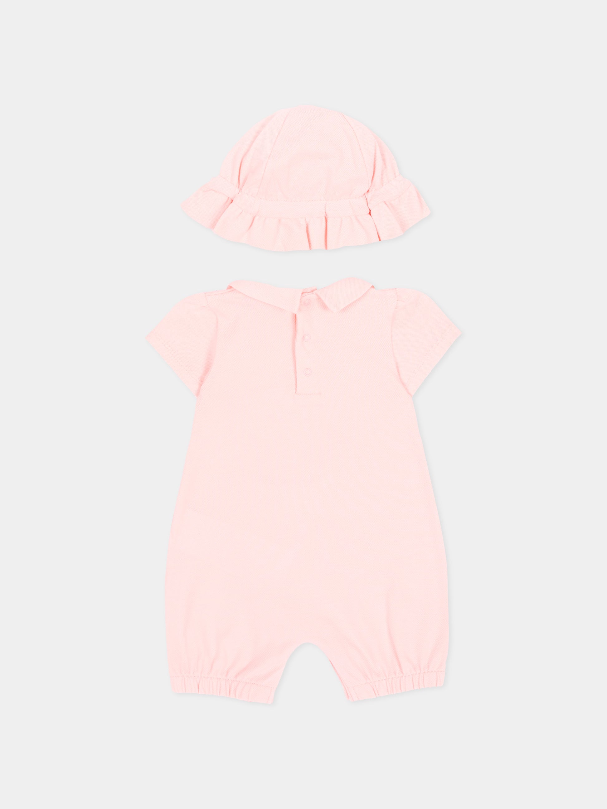 Pagliaccetto rosa per neonata con Teddy Bear,Moschino Kids,MDY01B LFA06 50209