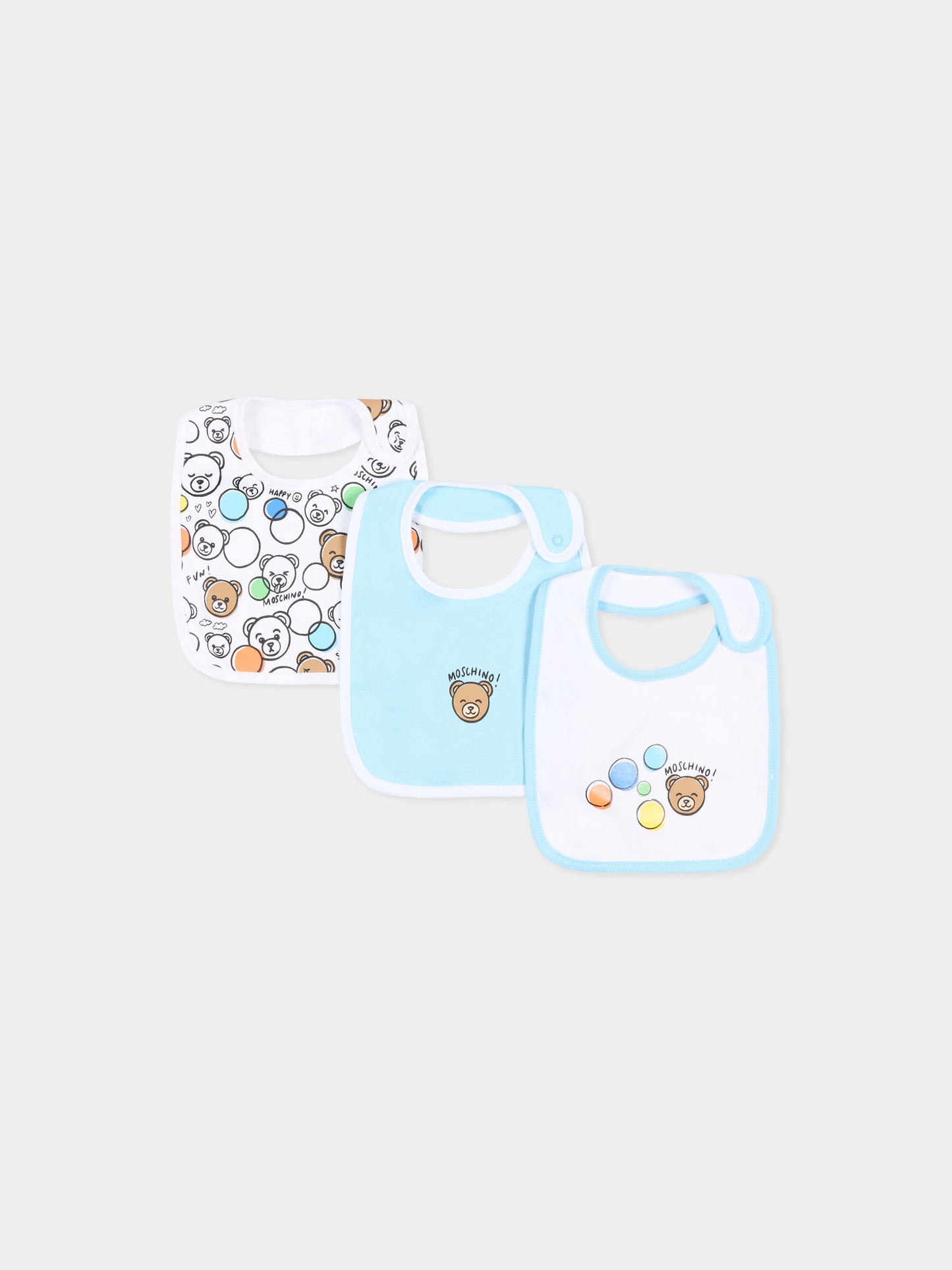 Bavaglino celeste per neonati set,Moschino Kids,MMY062 LAB5A 40304