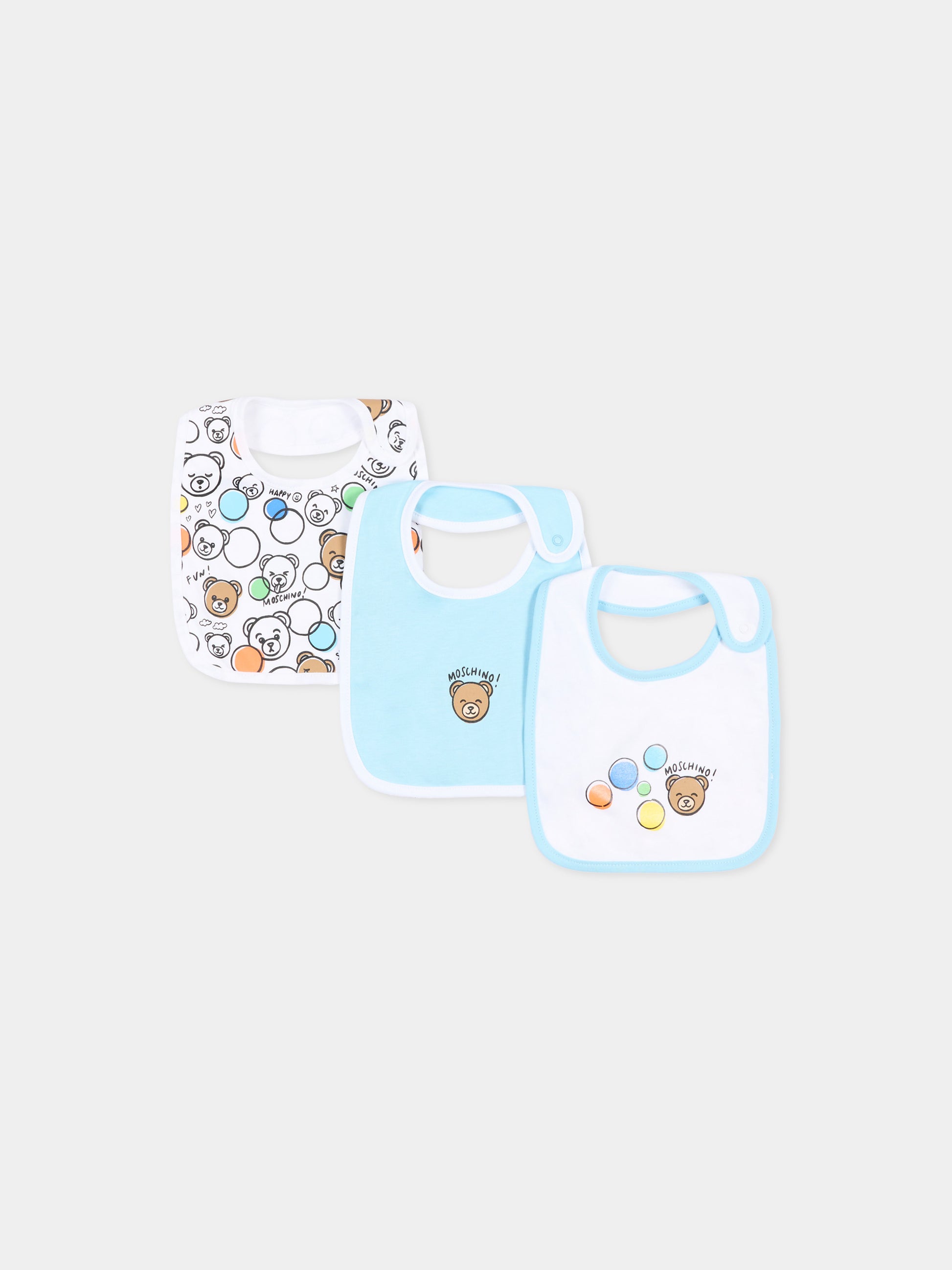 Bavaglino celeste per neonati set,Moschino Kids,MMY062 LAB5A 40304