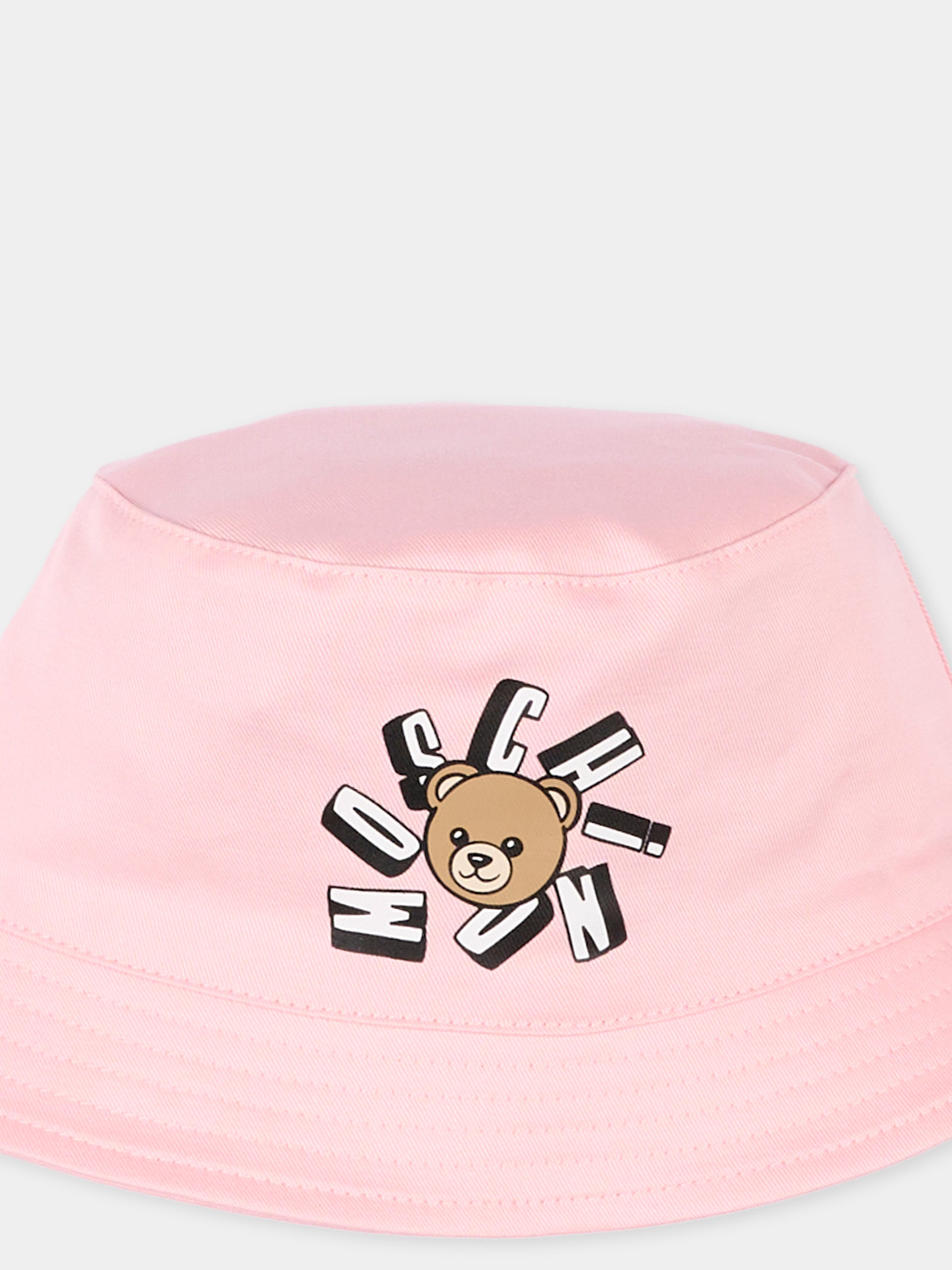 Cloche rosa per neonata con teddy bear,Moschino Kids,MNX057 LPA01 50209