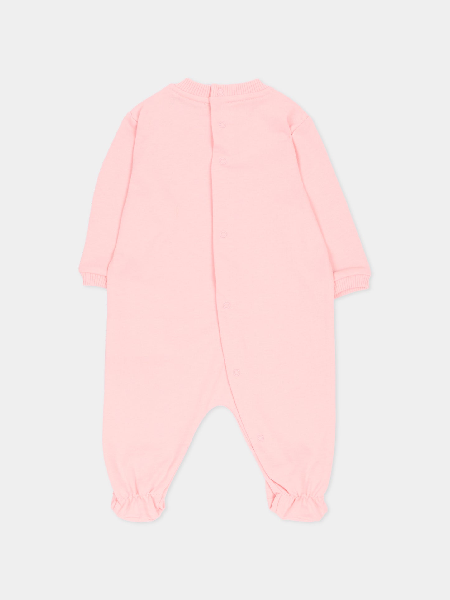 Set tutine rosa per neonata con Teddy Bear,Moschino Kids,MOY03I LCA19 50209
