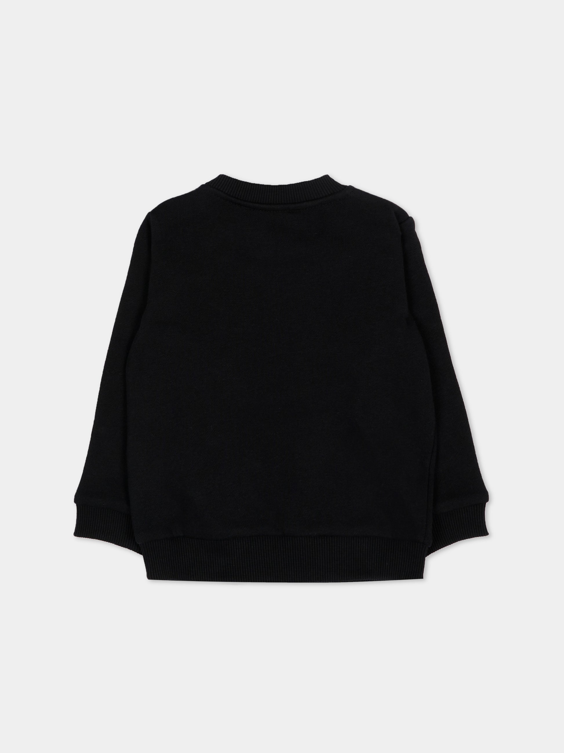 Felpa nera per neonati con Teddy Bear,Moschino Kids,MTF060 LCA89 60100
