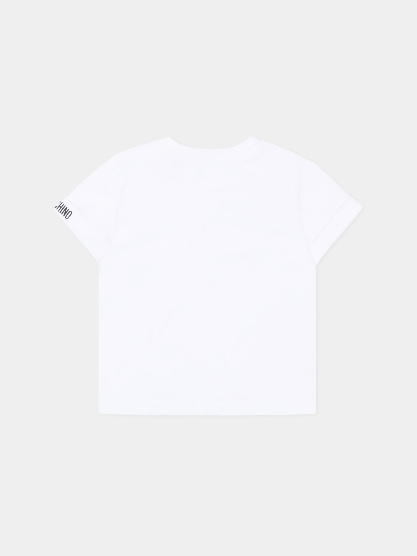 Salopette blu per neonato con Teddy Bear,Moschino Kids,MUG01T LCA19 83240