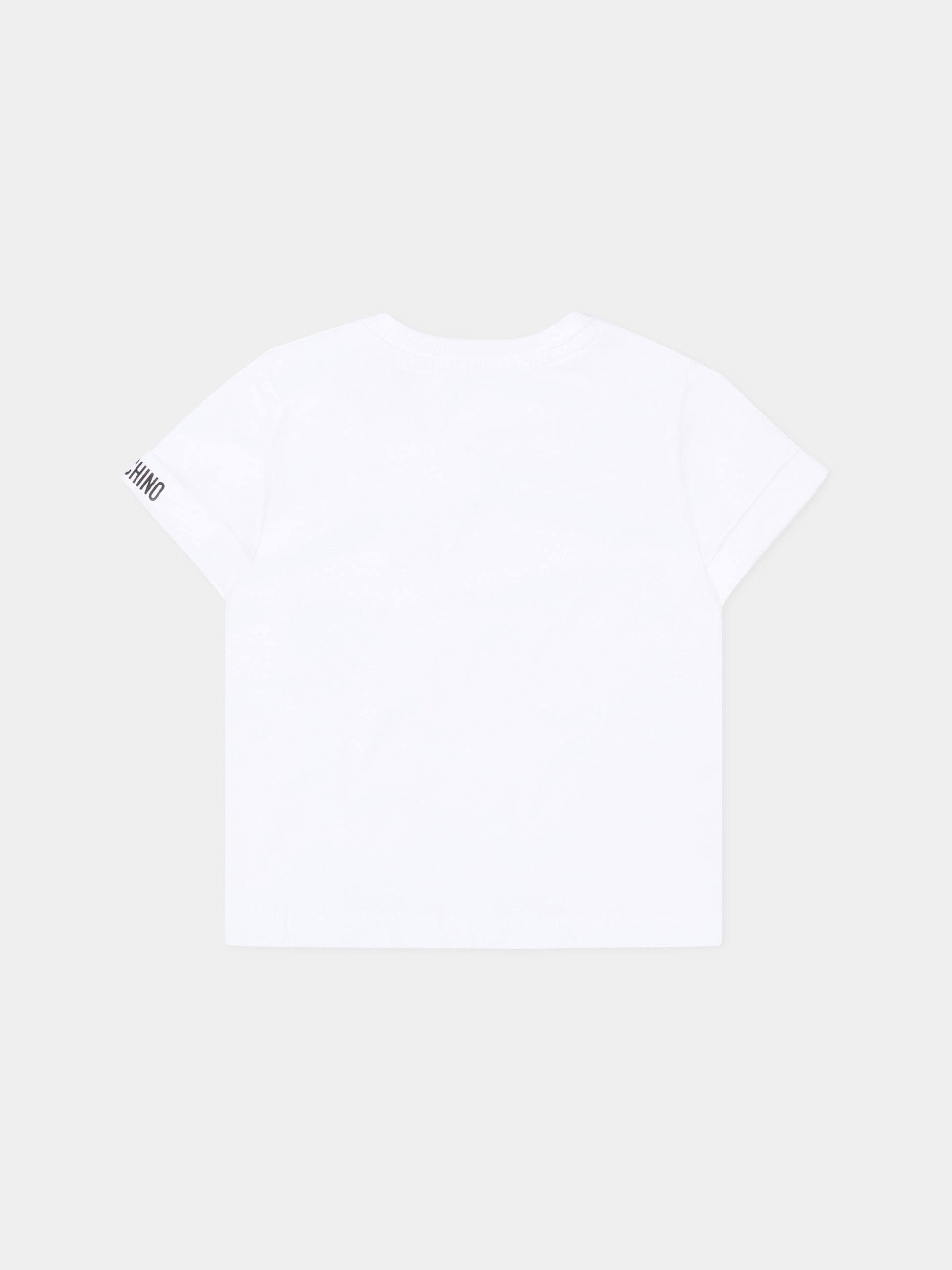 Salopette blu per neonato con Teddy Bear,Moschino Kids,MUG01T LCA19 83240