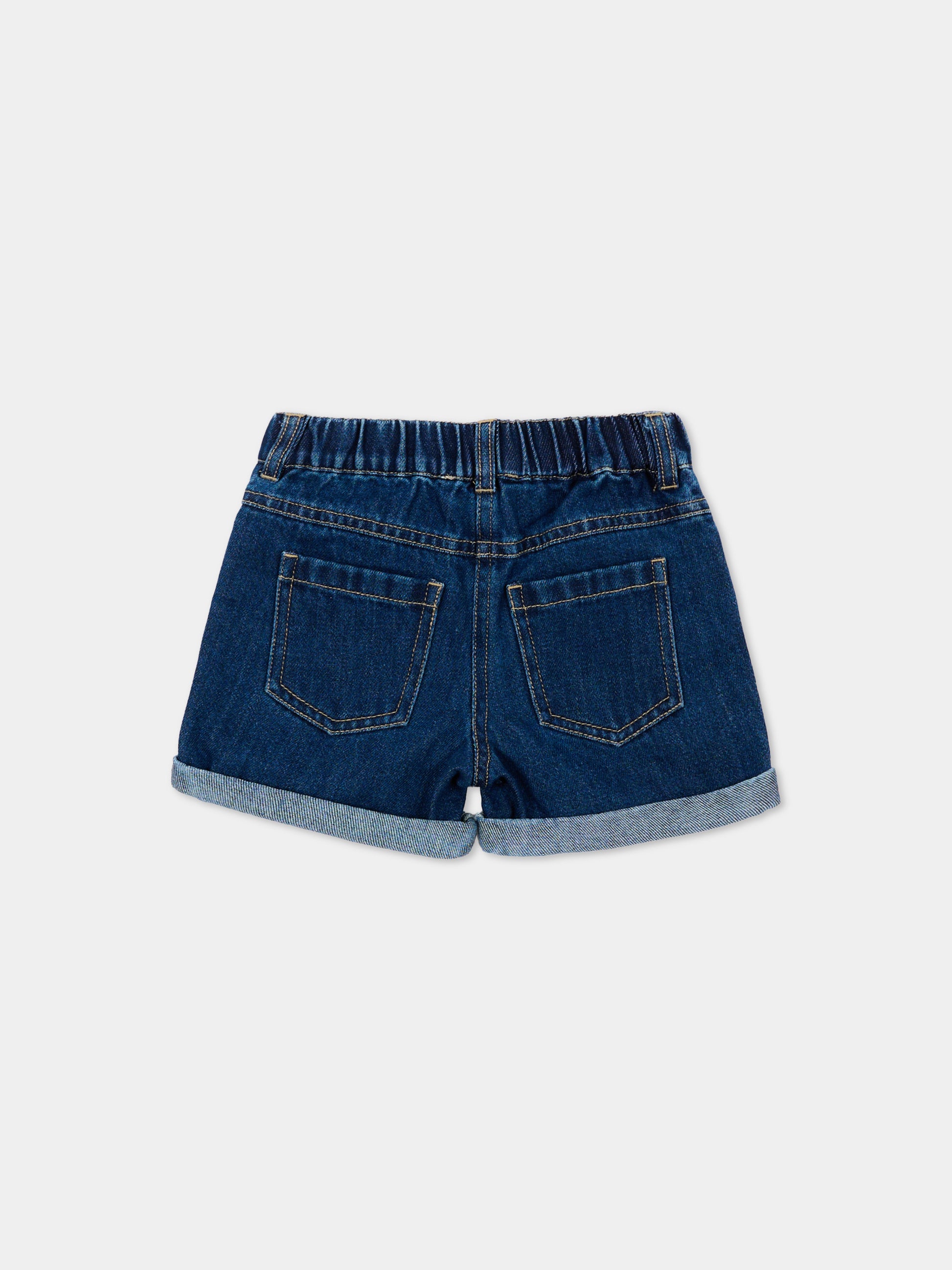Shorts denim per neonati con Teddy Bear,Moschino Kids,MUQ01T L0E34 41104