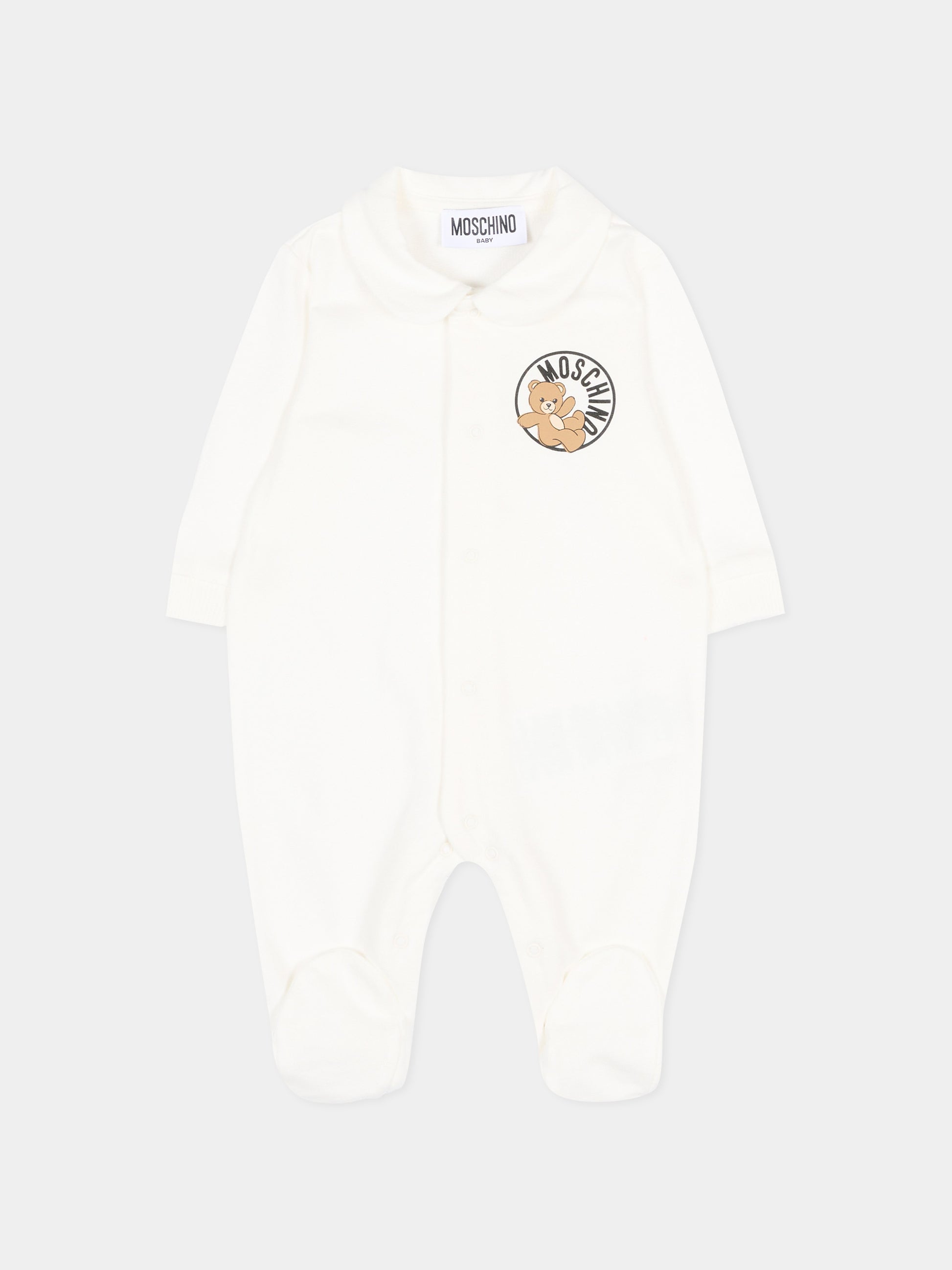 Tutina avorio per neonati con Teddy Bear,Moschino Kids,MUT04S LCA19 10063