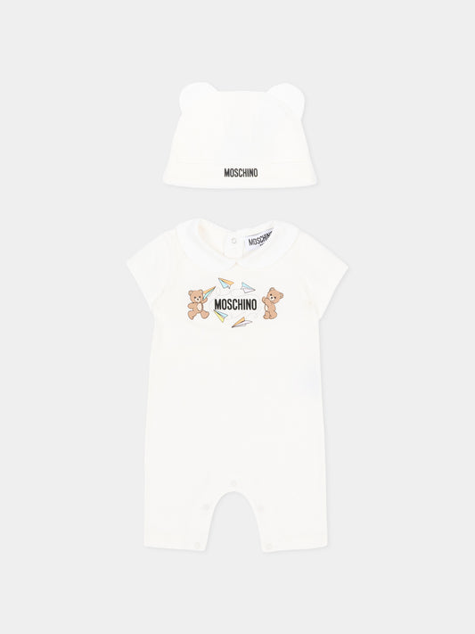 Pagliaccetto avorio per neonati con Teddy Bear,Moschino Kids,MUY090 LAA01 10063