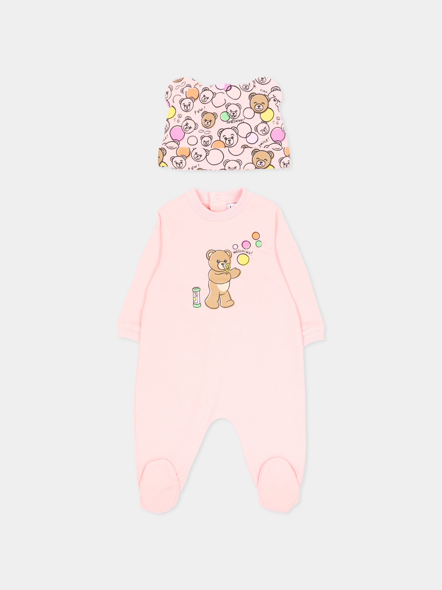 Set tutina rosa Moschino per neonata,Moschino Kids,MUY092 LCA19 50209