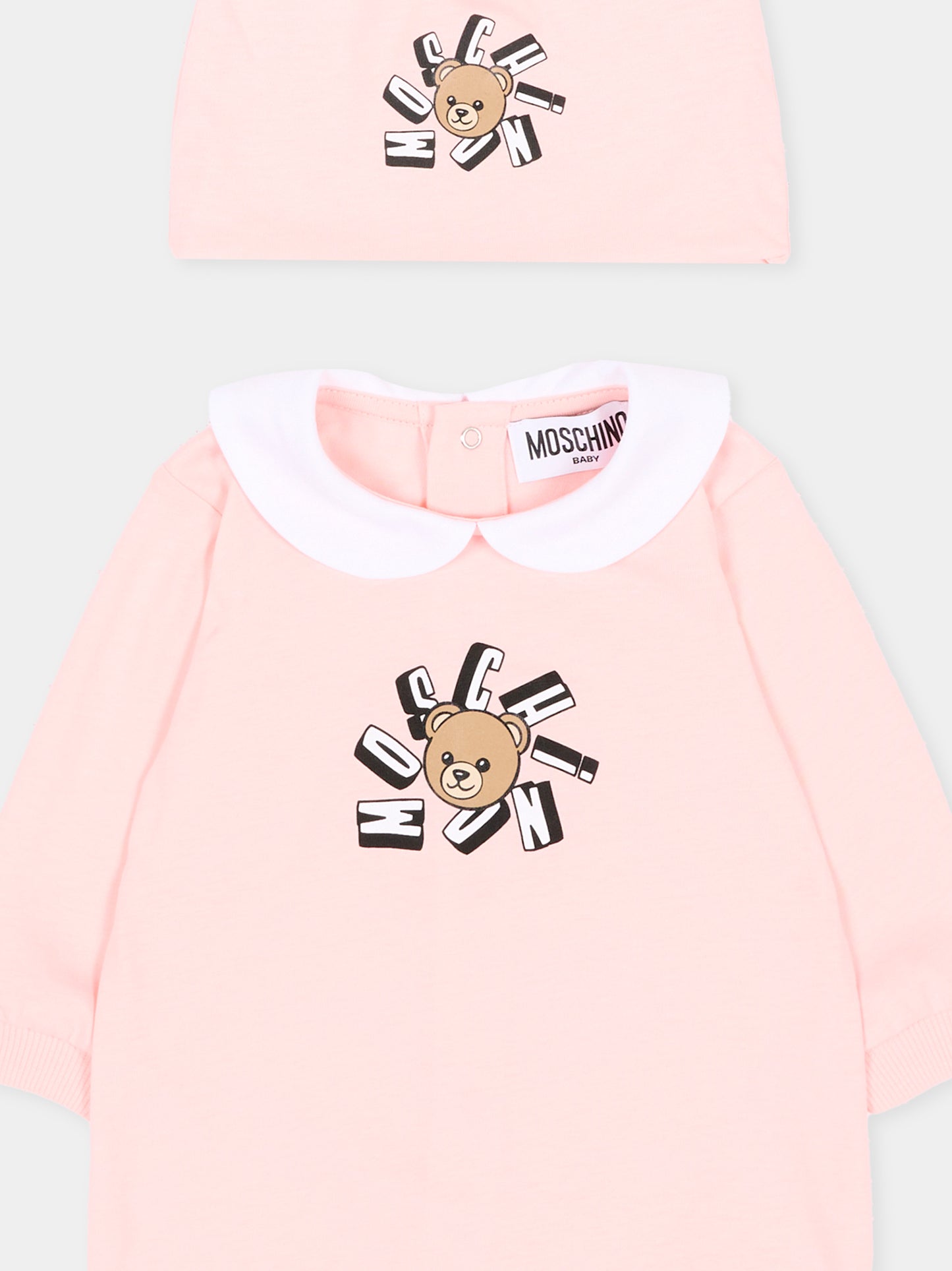 Set tutina rosa per neonata con Teddy Bear,Moschino Kids,MUY094 LAA02 50209