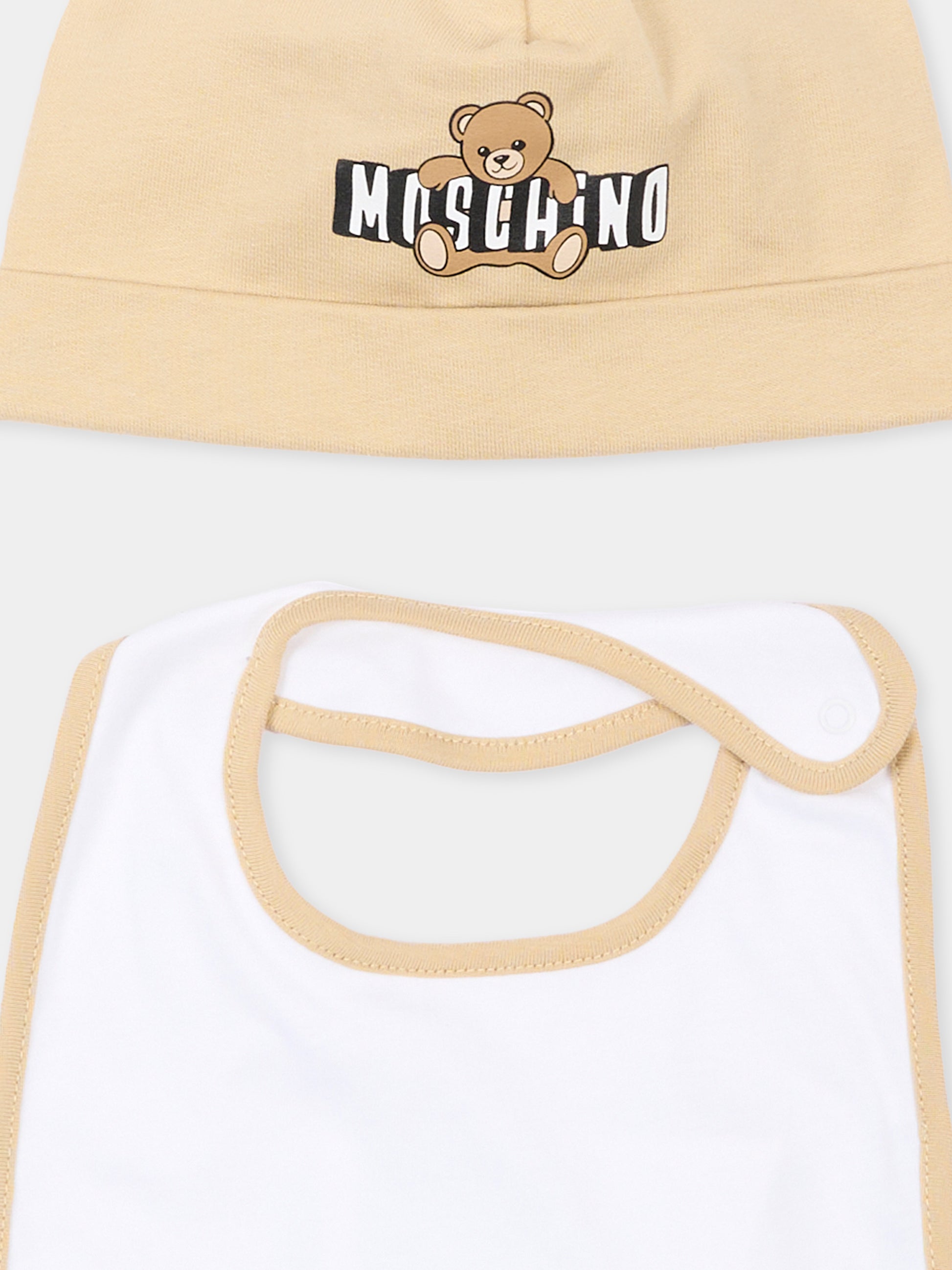 Set accessori beige con teddy bear per neonati,Moschino Kids,MUY095 LCA19 20829