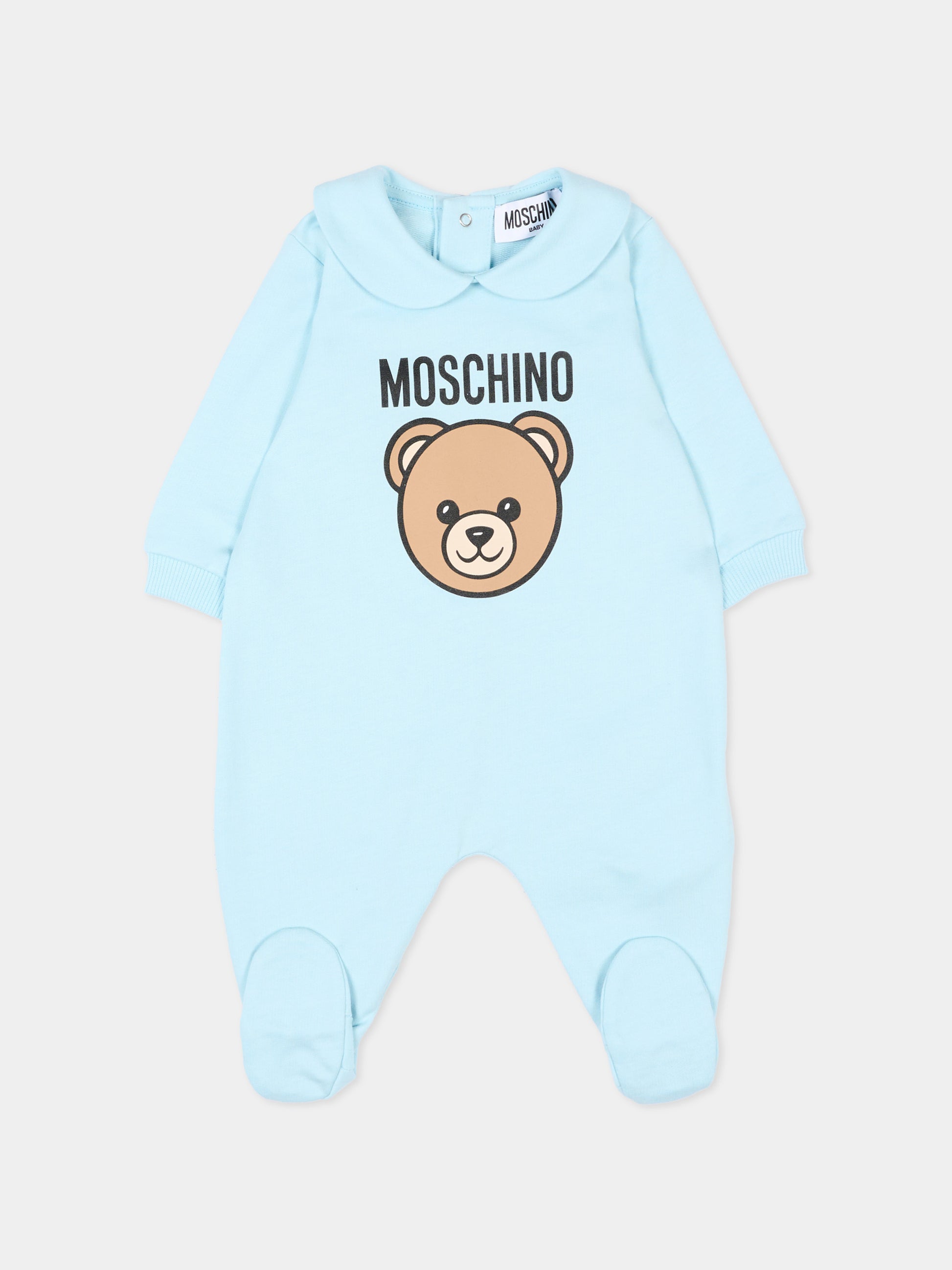 Set tutine celeste per neonato con Teddy Bear,Moschino Kids,MUY097 LCA19 40304