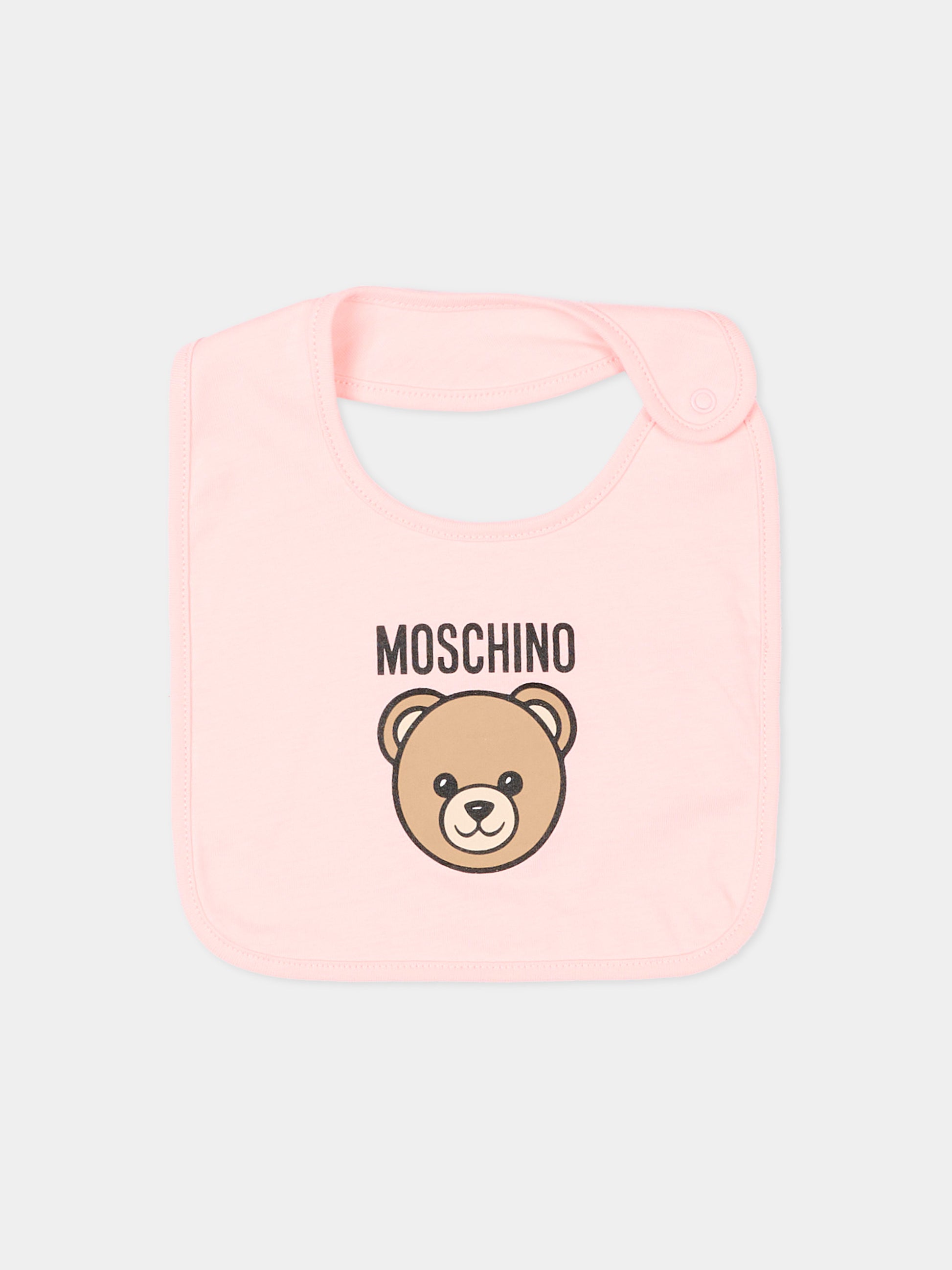 Set tutine rosa per neonata con Teddy Bear,Moschino Kids,MUY097 LCA19 50209