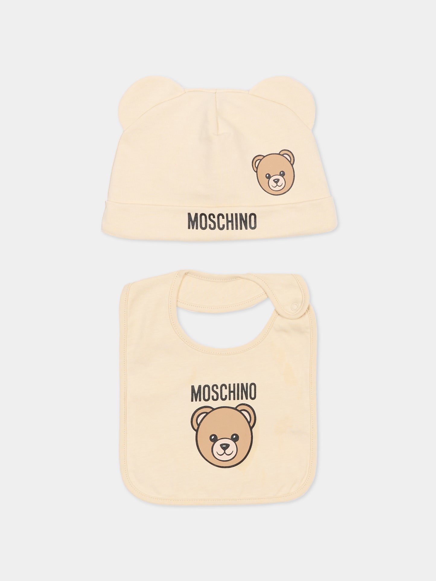 Set accessori beige per neonati con Teddy Bear,Moschino Kids,MUY099 LCA19 20404