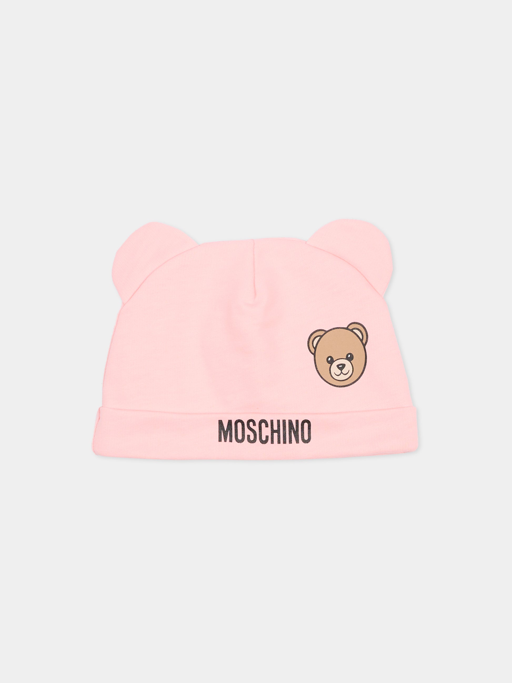 Set accessori rosa per neonata con Teddy Bear,Moschino Kids,MUY099 LCA19 50209
