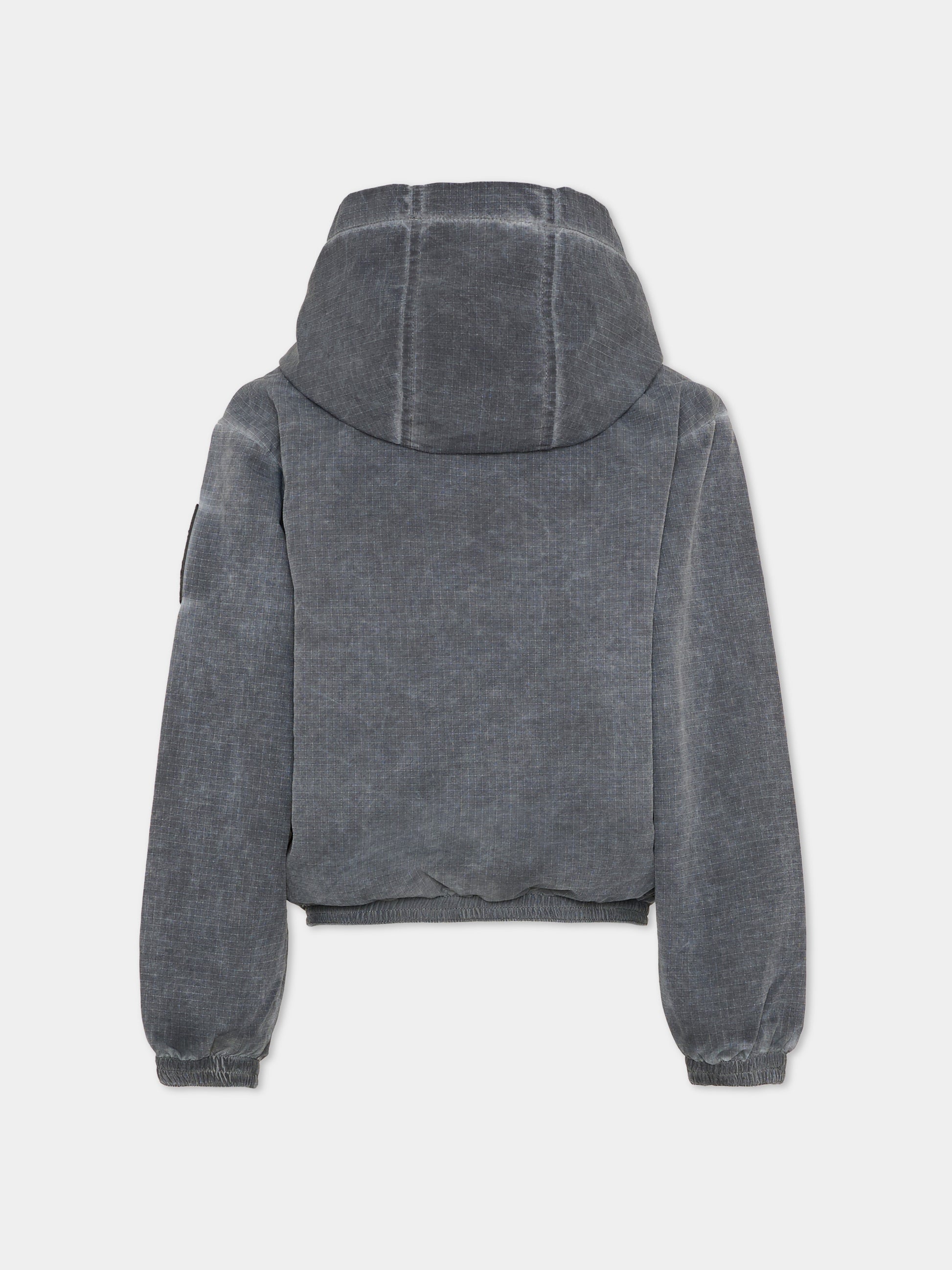 Giacca a vento grigia per bambino con logo,Timberland,T60832 066