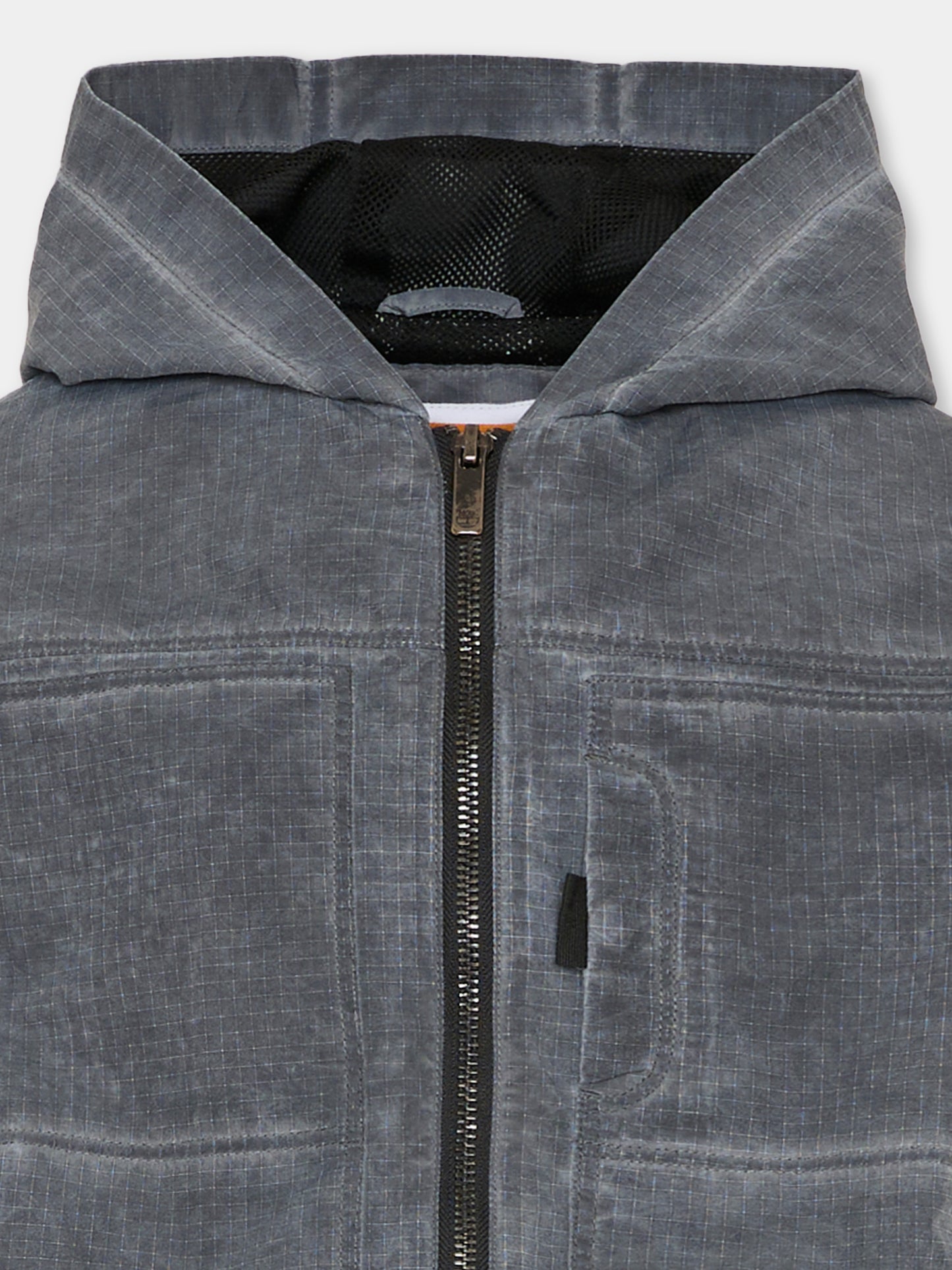 Giacca a vento grigia per bambino con logo,Timberland,T60832 066