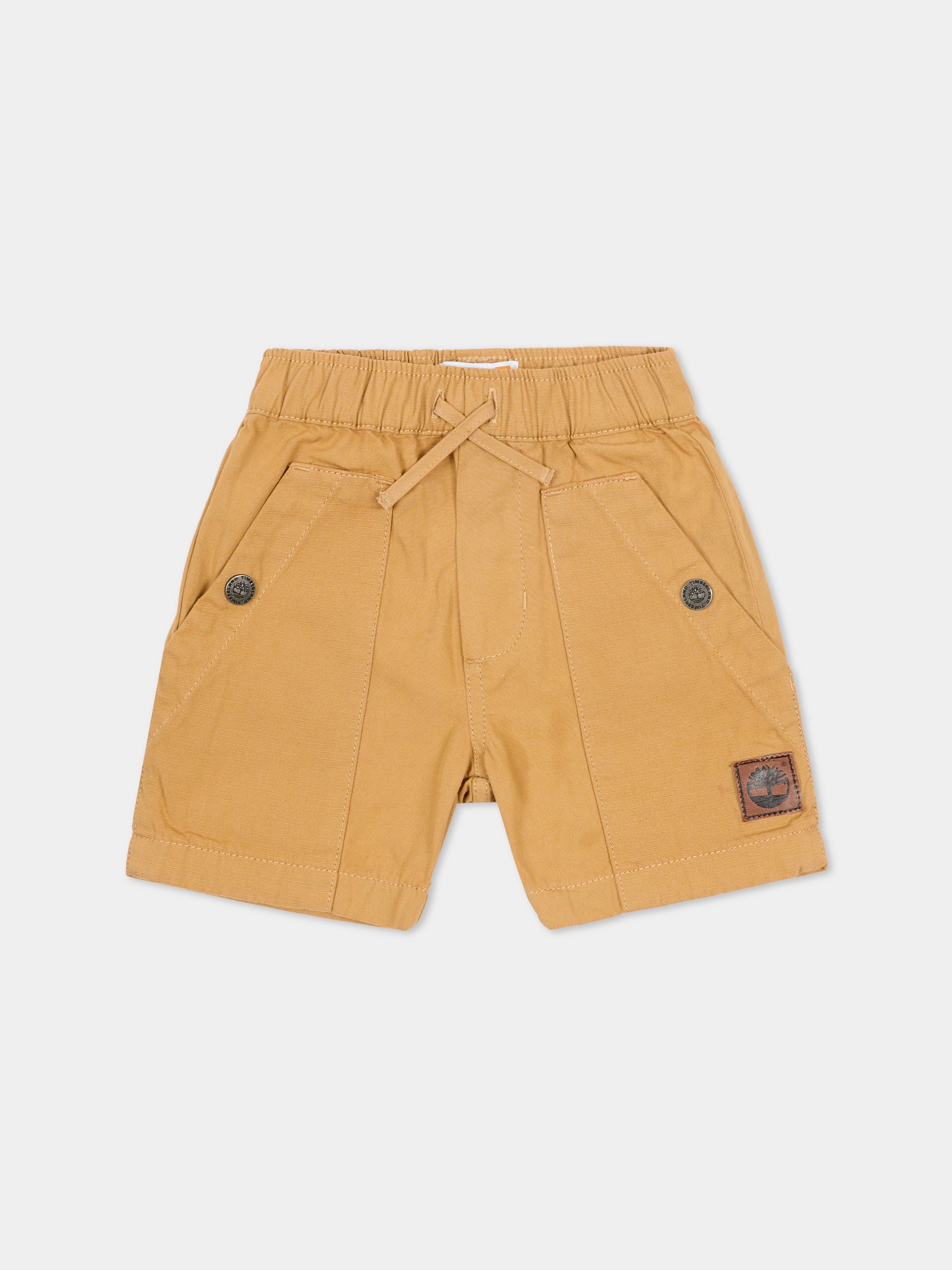 Shorts beige per neonato con logo,Timberland,T60882 230