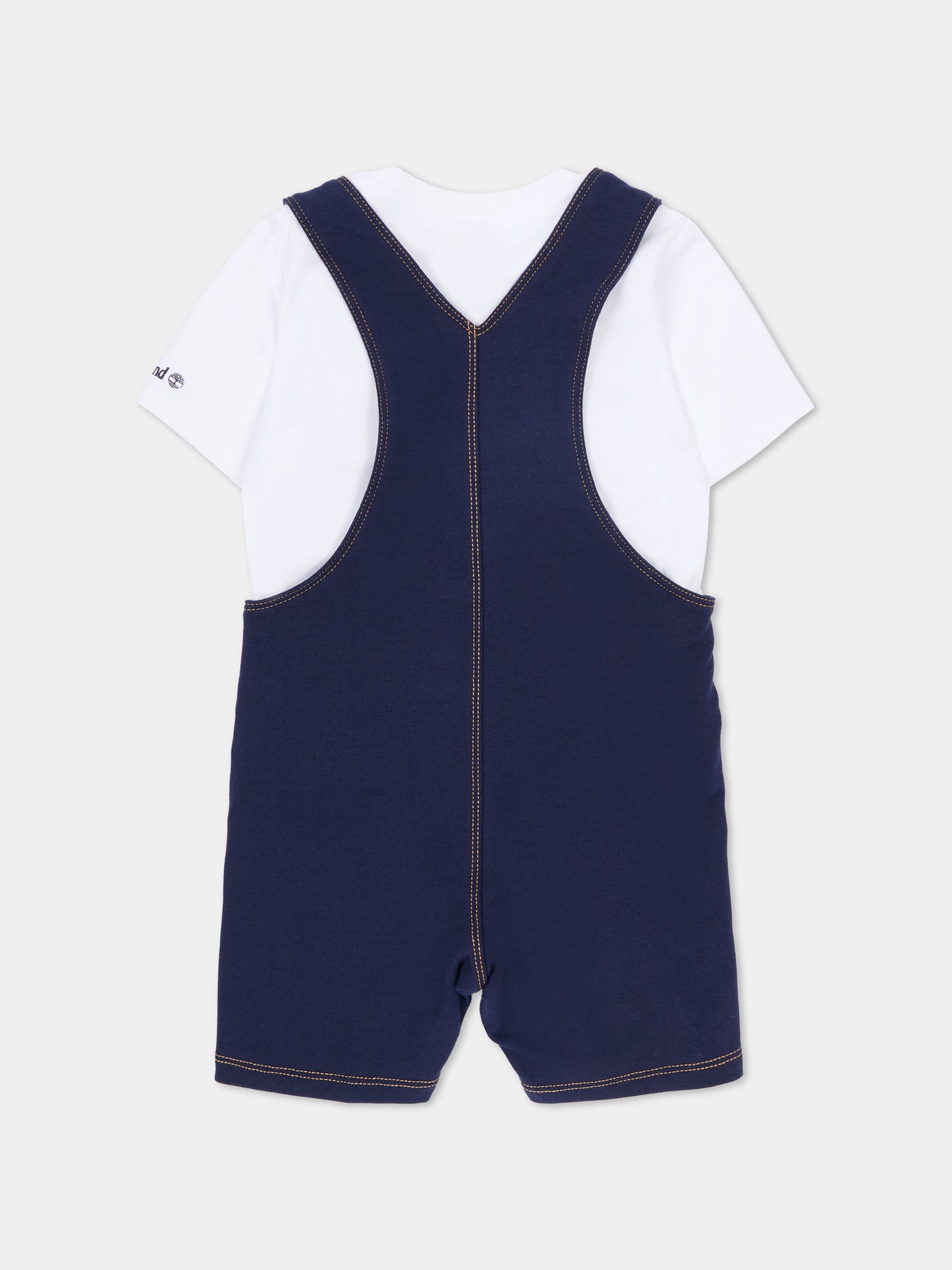 Salopette blu per neonato con logo,Timberland,T60886 85T