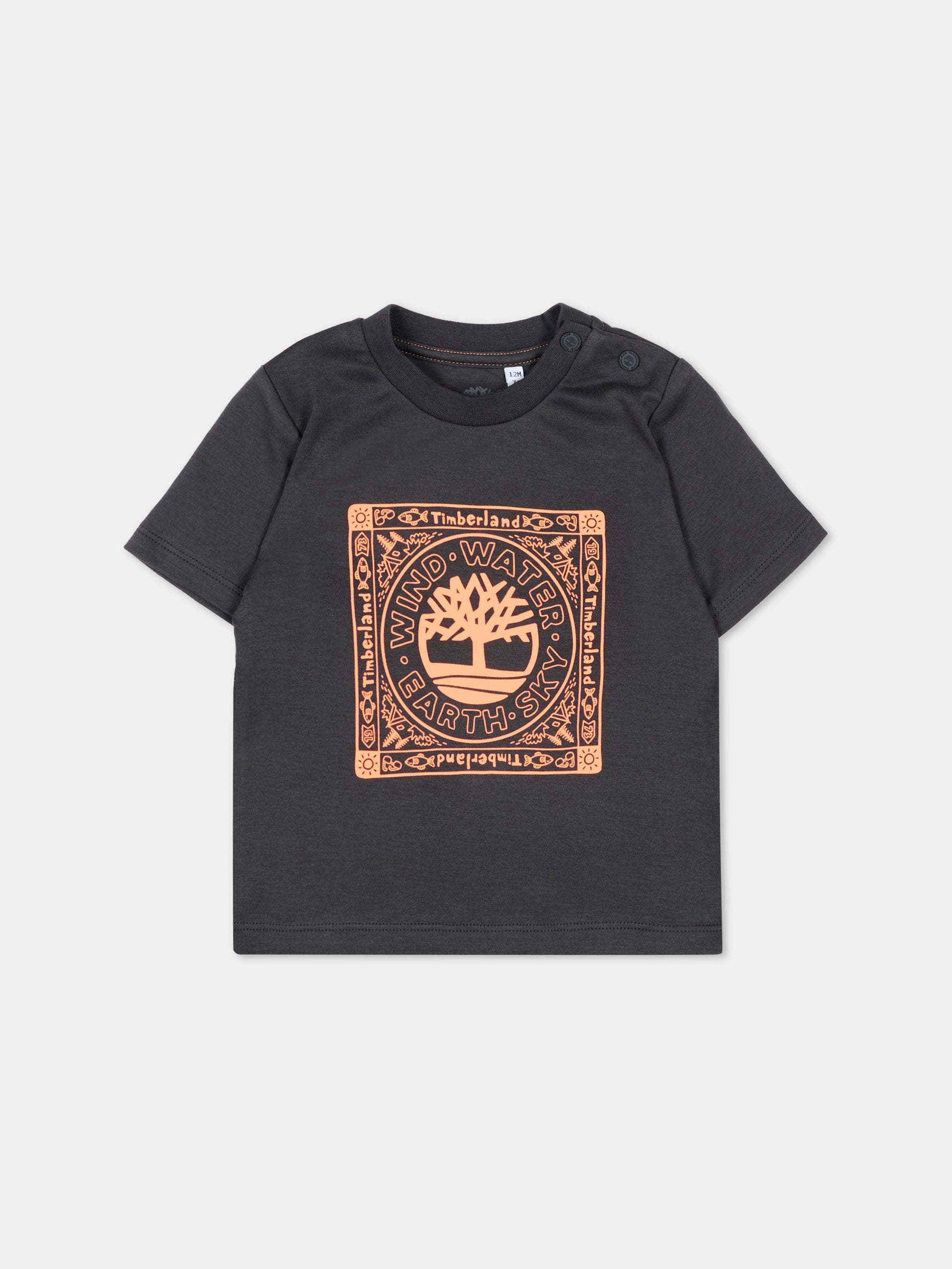 Completo sportivo avorio per neonato con logo,Timberland,T60889 127