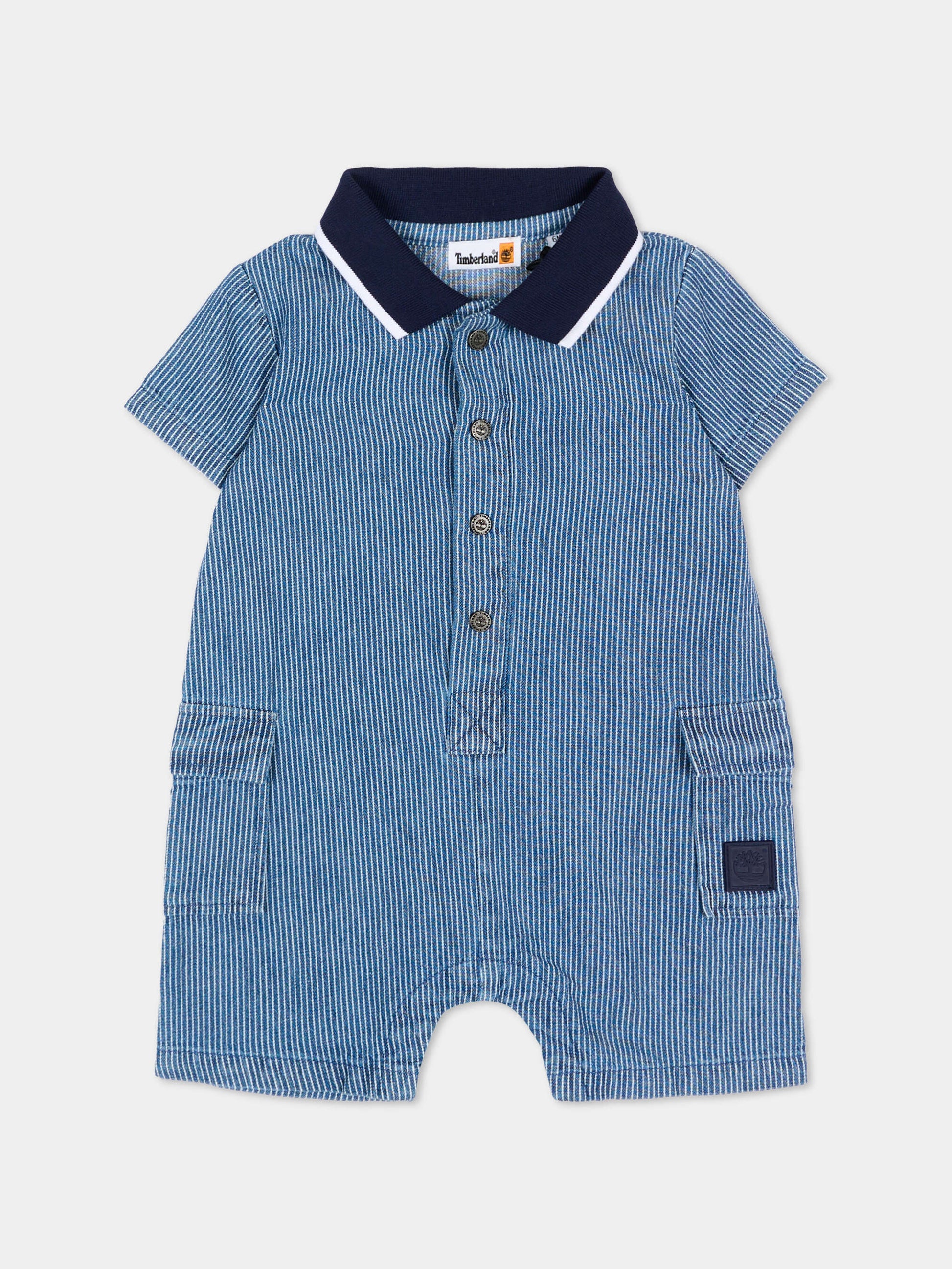 Pagliaccetto blu per neonato a righe,Timberland,T60891 V21
