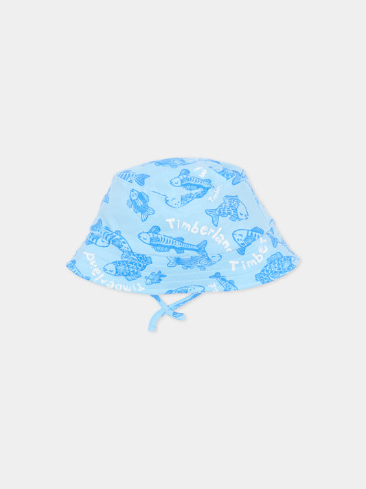 Cloche celeste per neonato con stampa pesce,Timberland,T60905 79H