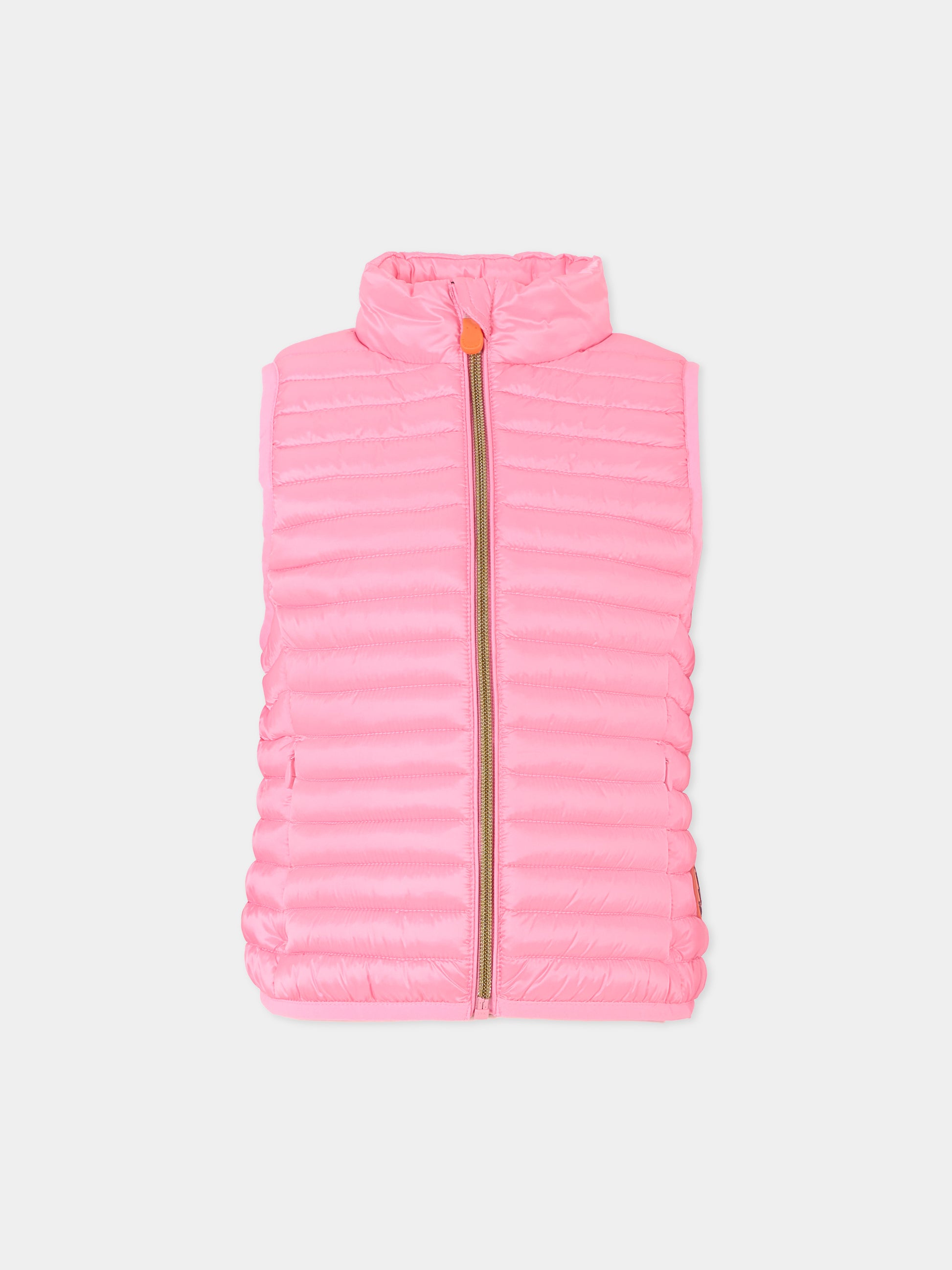 Gilet Ava rosa per bambina con logo,Save The Duck Kids,J85310G IRIS20 80018