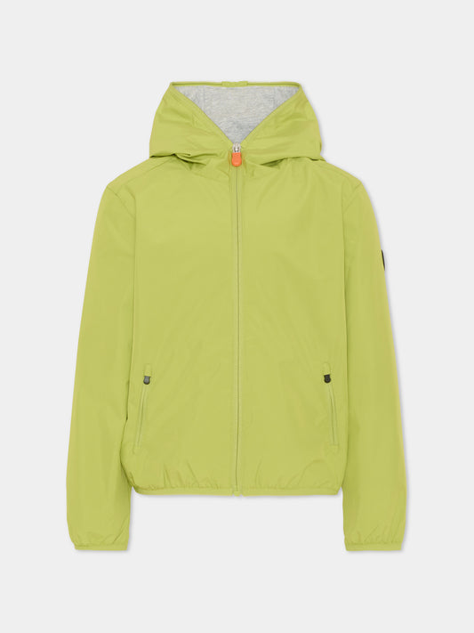 Giacca a vento Wind verde per bambini con logo,Save The Duck Kids,J30036X WIND22 50080