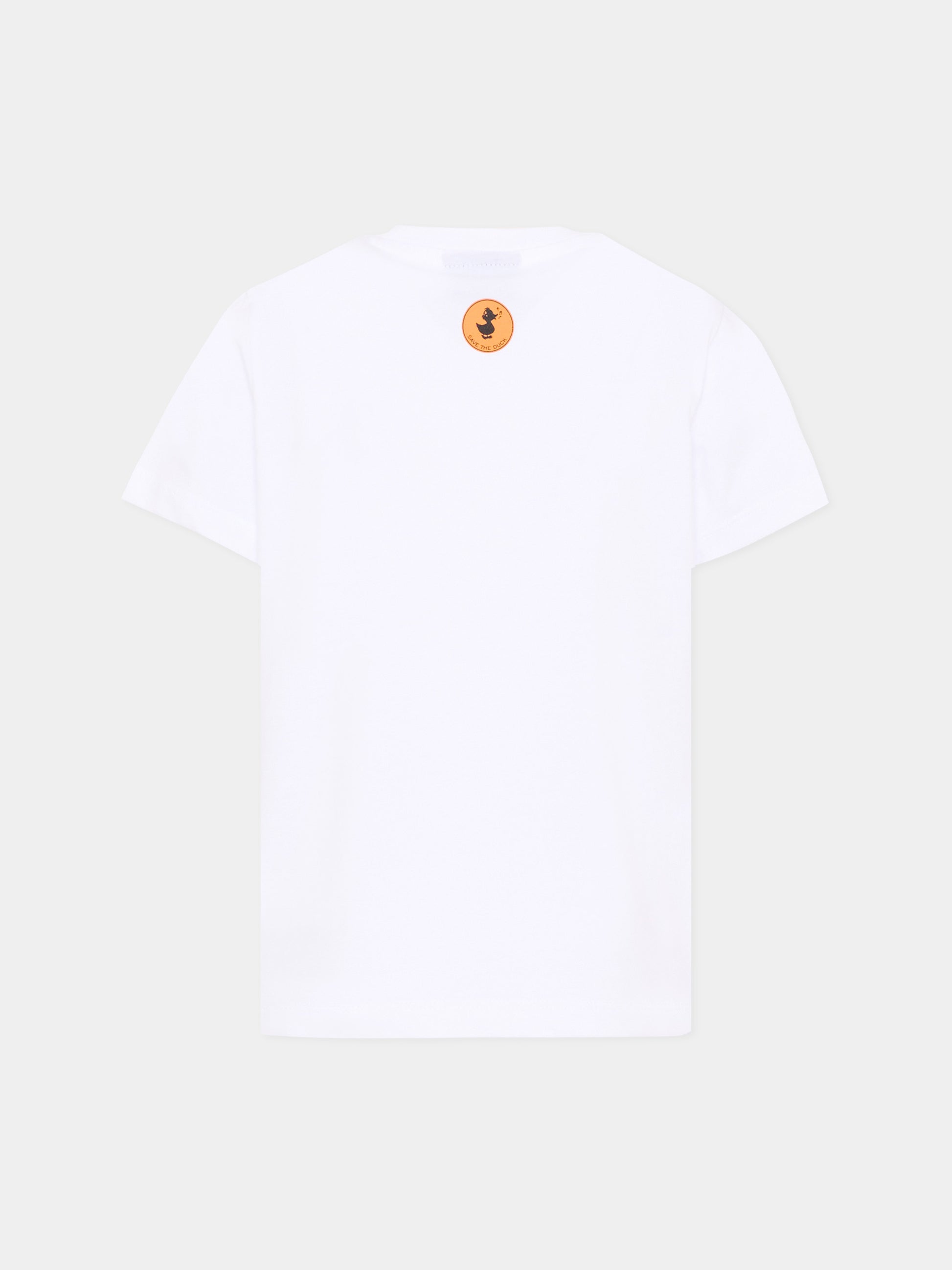 T-shirt bianca per bambino con stampa,Save The Duck Kids,JT2787X BESY22 00000